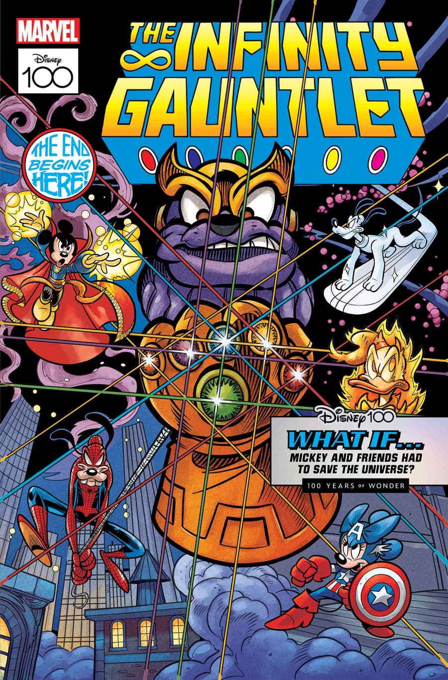04/05/2023 AMAZING SPIDER-MAN #23 DISNEY100 INFINITY GAUNTLET VARIANT COVER (CB4)(CB55)(CB58)