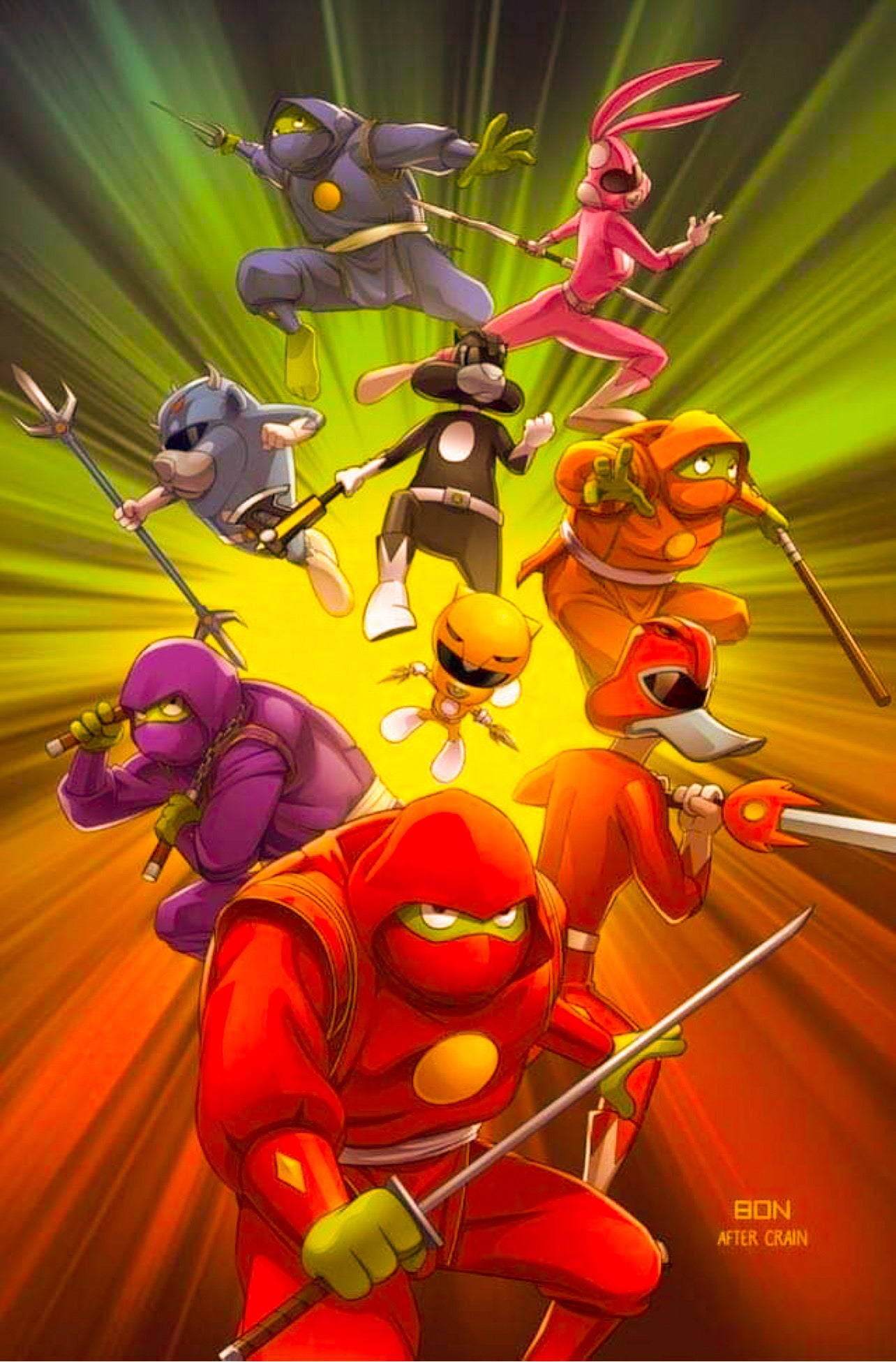 POWER NINJA TOONS #1 CHROME VARIANT LIMITED TO 25 NUMBERED COPIES (1000 POINTS) (I80)