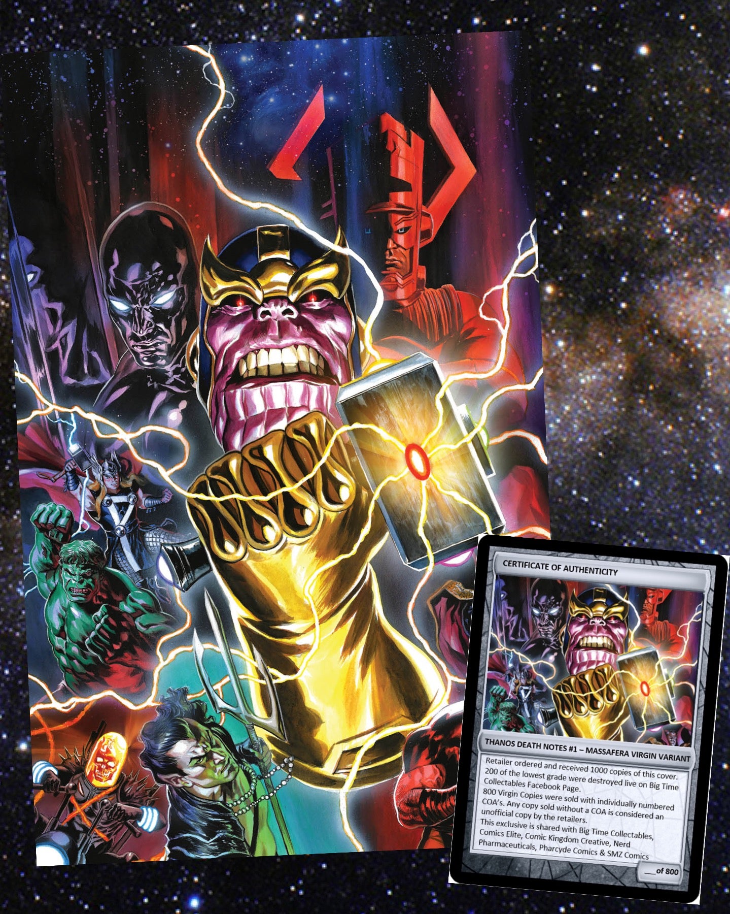 12/07/2022 THANOS DEATH NOTES #1 FELIPE MASSAFERA EXCLUSIVE VARIANT COVER OPTIONS