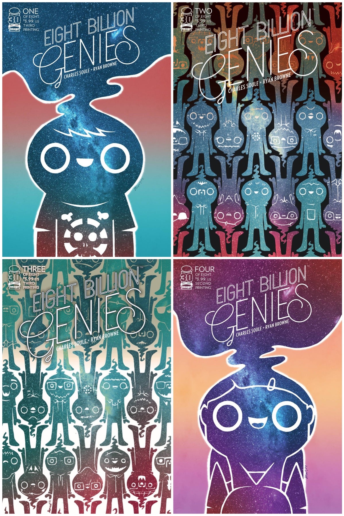 EIGHT BILLION GENIES #1 (3RD PTG) #2 (3RD PTG) #3 (3RD PTG) #4 (2ND PTG) SET 09/07/2022