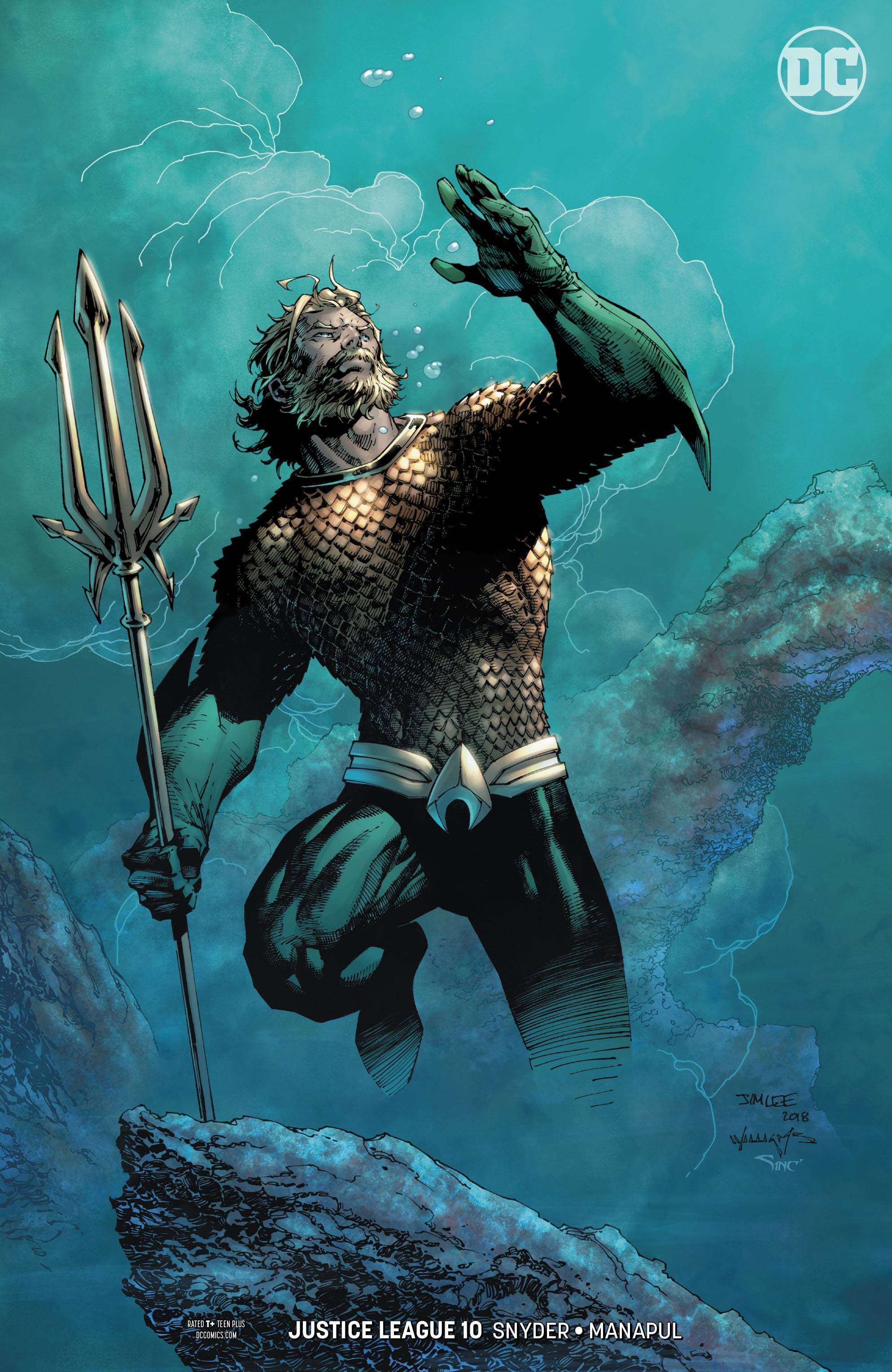 JUSTICE LEAGUE #10 JIM LEE VARIANT colored (DROWNED EARTH) FOC 09/17