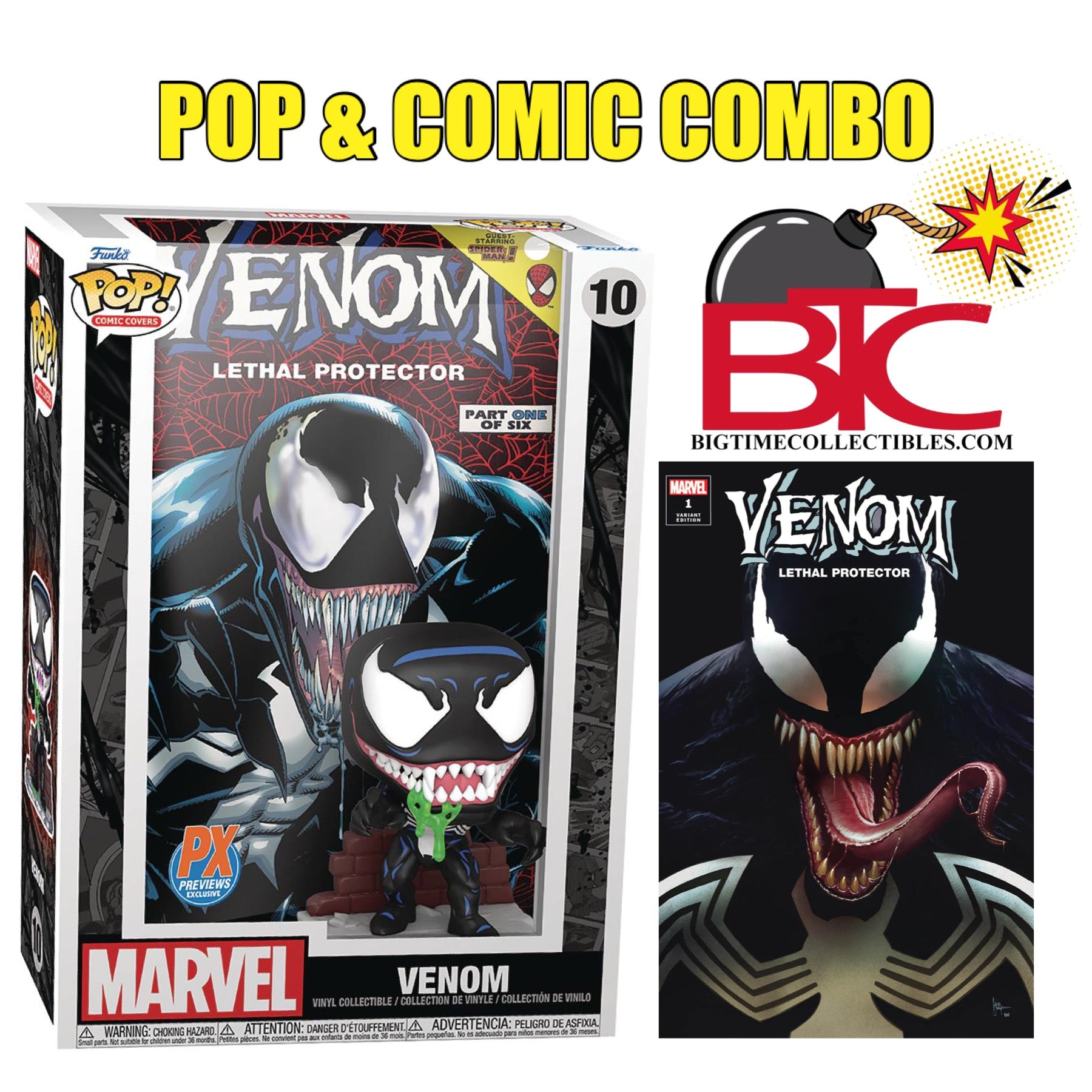 POP COMIC CVR MARVEL VENOM LETHAL PROTECTOR COMIC & POP COMBO