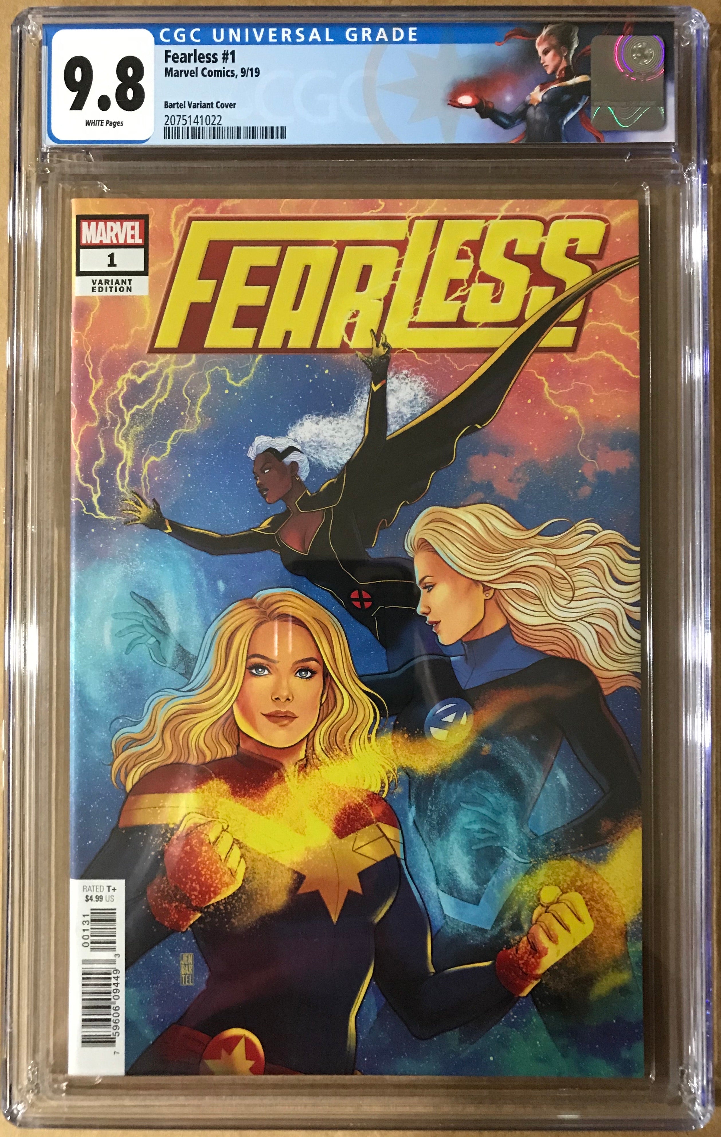 FEARLESS #1 BARTEL 1:50 VARIANT COVER CGC 9.8 W/RETIRED CAPTAIN MARVEL CUSTOM LABEL (INSTOCK) 31
