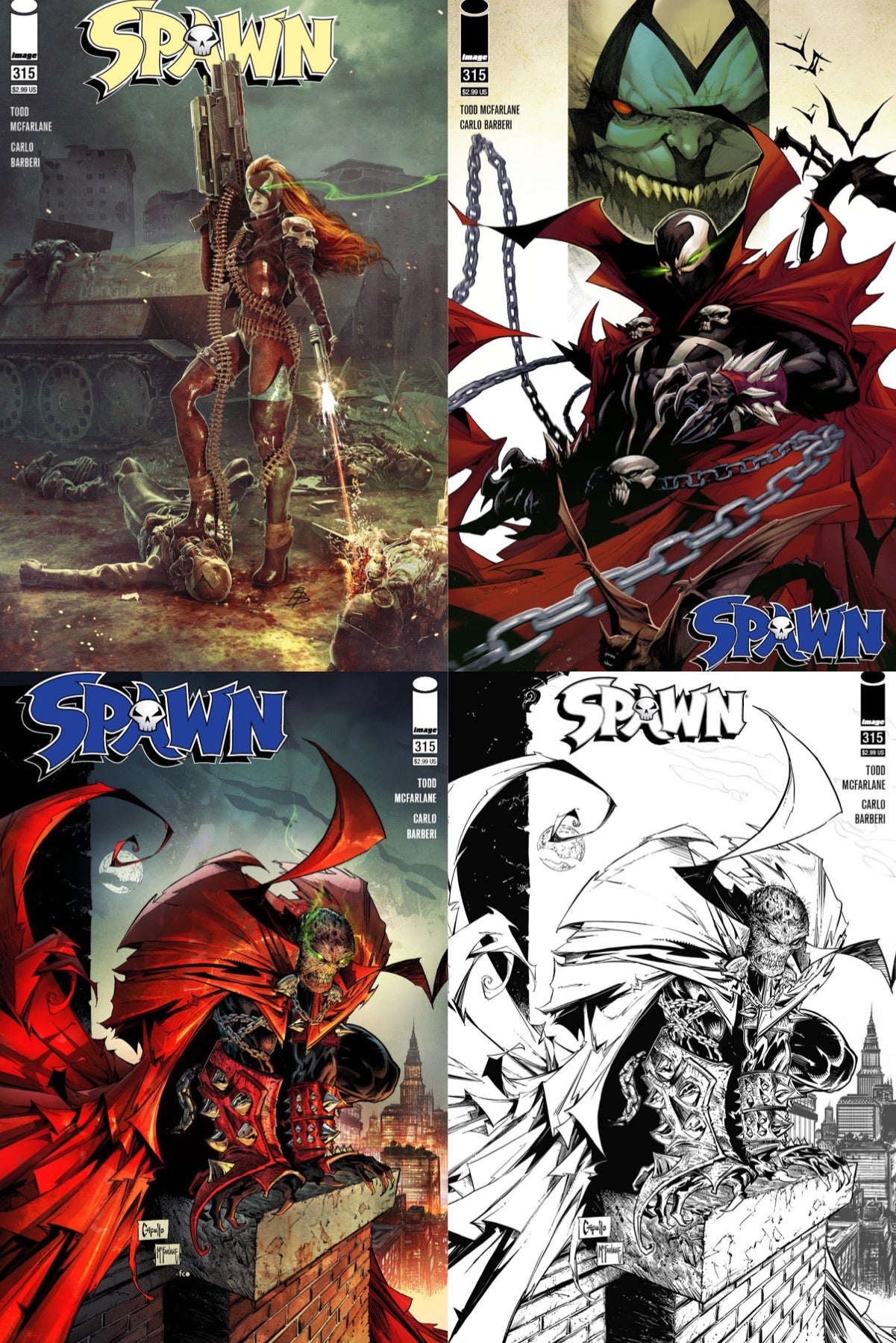 SPAWN #315 CHAIN GANG 4-PACK CVR A,B,C & 1:5 02/24/21