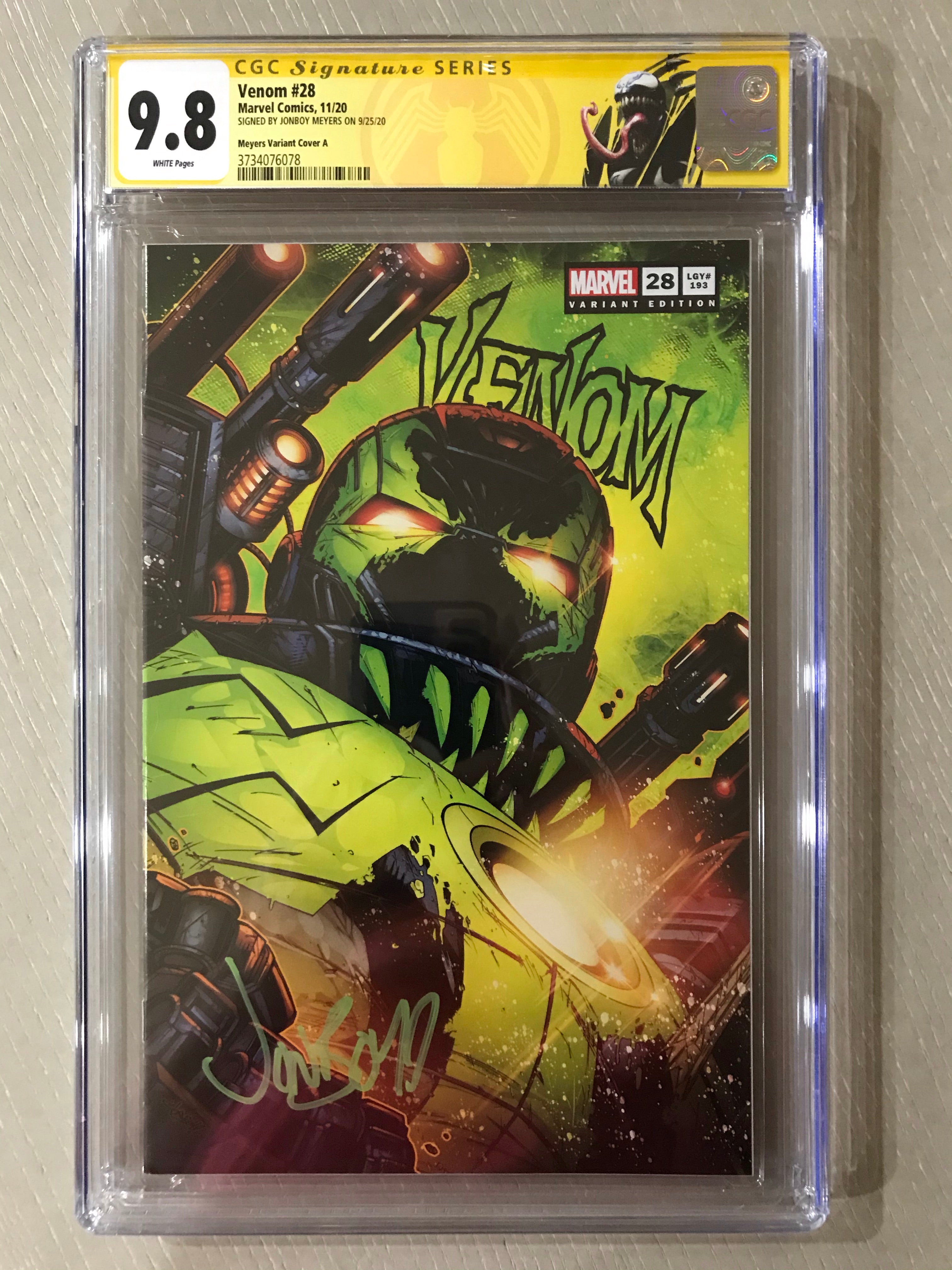 **Signed!** Venom 28 Jon Boy Meyers Signed variant authentic CGC 9.8