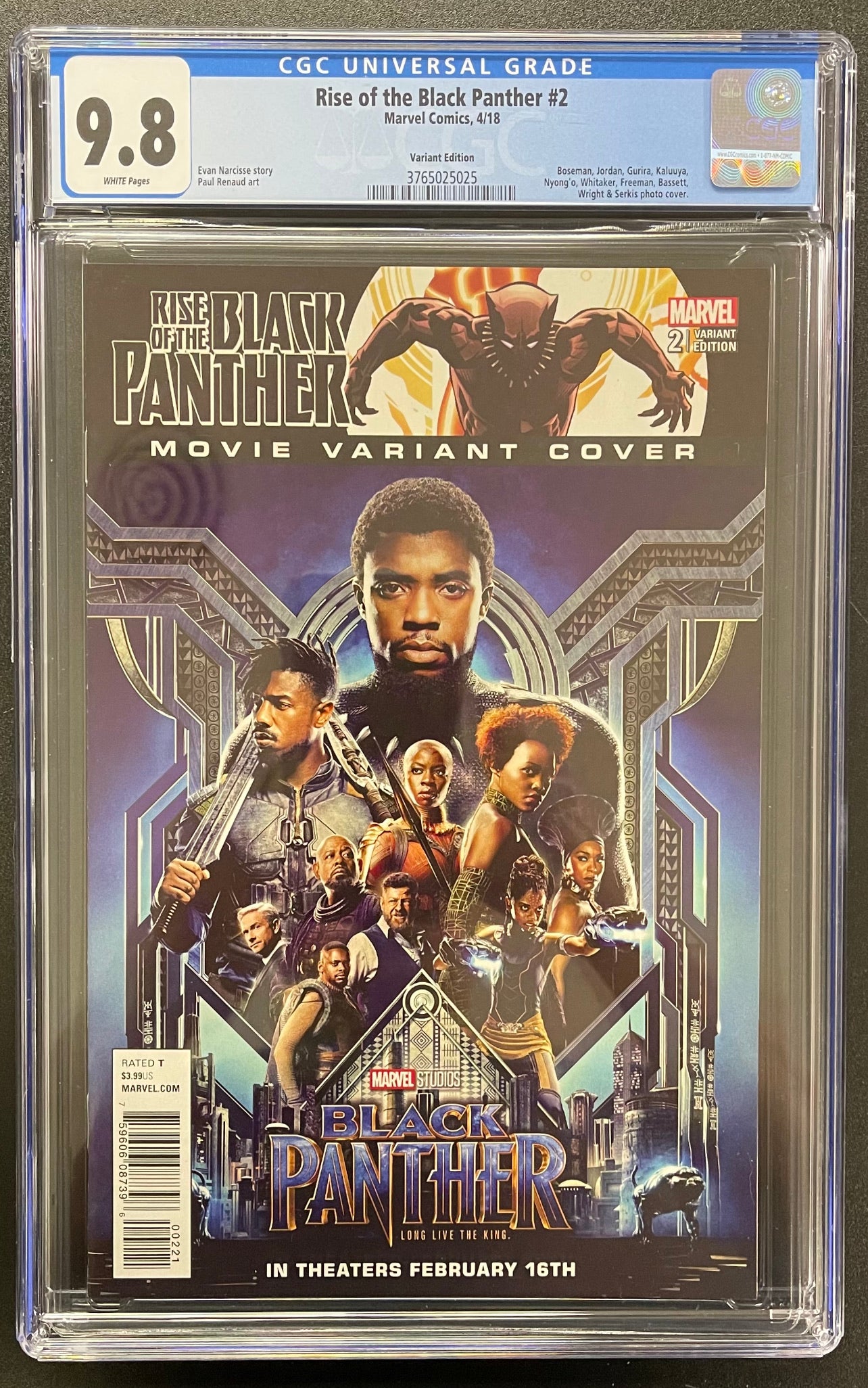 RISE OF THE BLACK PANTHER #2 MOVIE VARIANT COVER CGC 9.8 (INSTOCK) C76