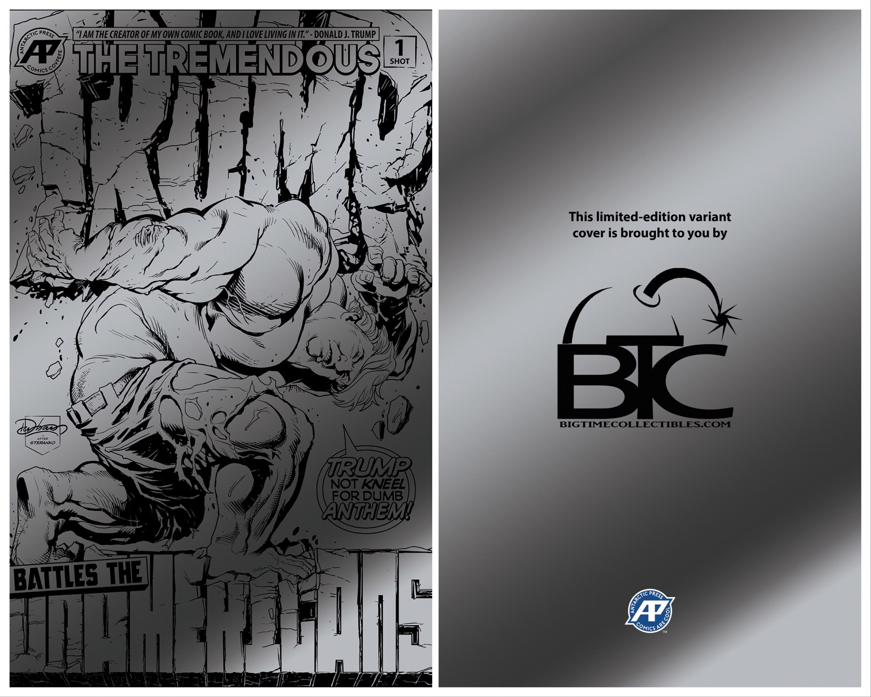 TREMENDOUS TRUMP WORLD WAR T (ONE SHOT) BTC SILVER FOIL EXCLUSIVE LTD TO 300 COPIES (CB56)(CB98)