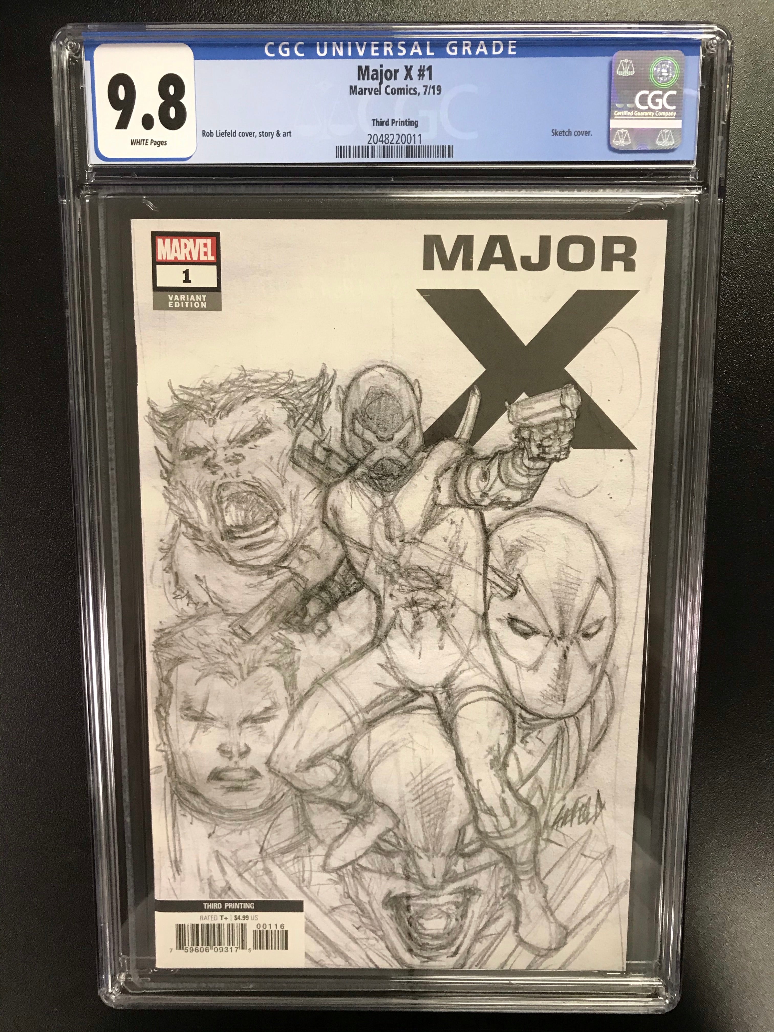MAJOR X #1 SKETCH 1:25 VARIANT 3RD PRINT CGC 9.8 (INSTOCK) C74