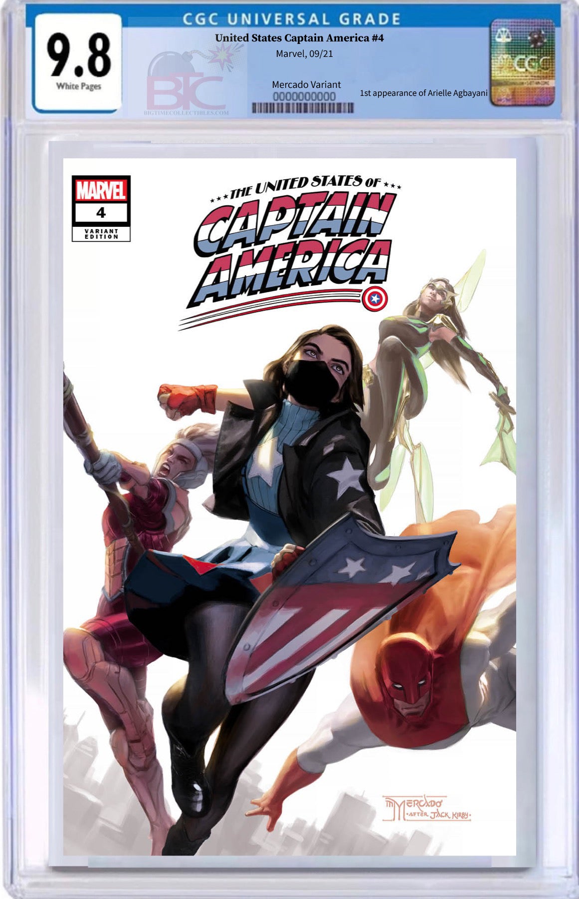 UNITED STATES CAPTAIN AMERICA #4 MIGUEL MERCADO EXCLUSIVE VARIANT CGC 9.8 (INSTOCK) C90