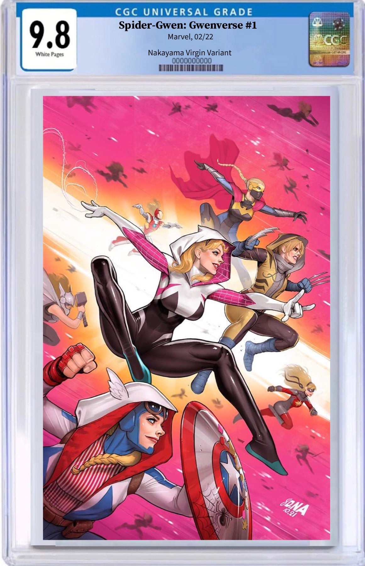 SPIDER-GWEN GWENVERSE #1 DAVID NAKAYAMA EXCLUSIVE VIRGIN VARIANT CGC 9.8 (IN STOCK) C2