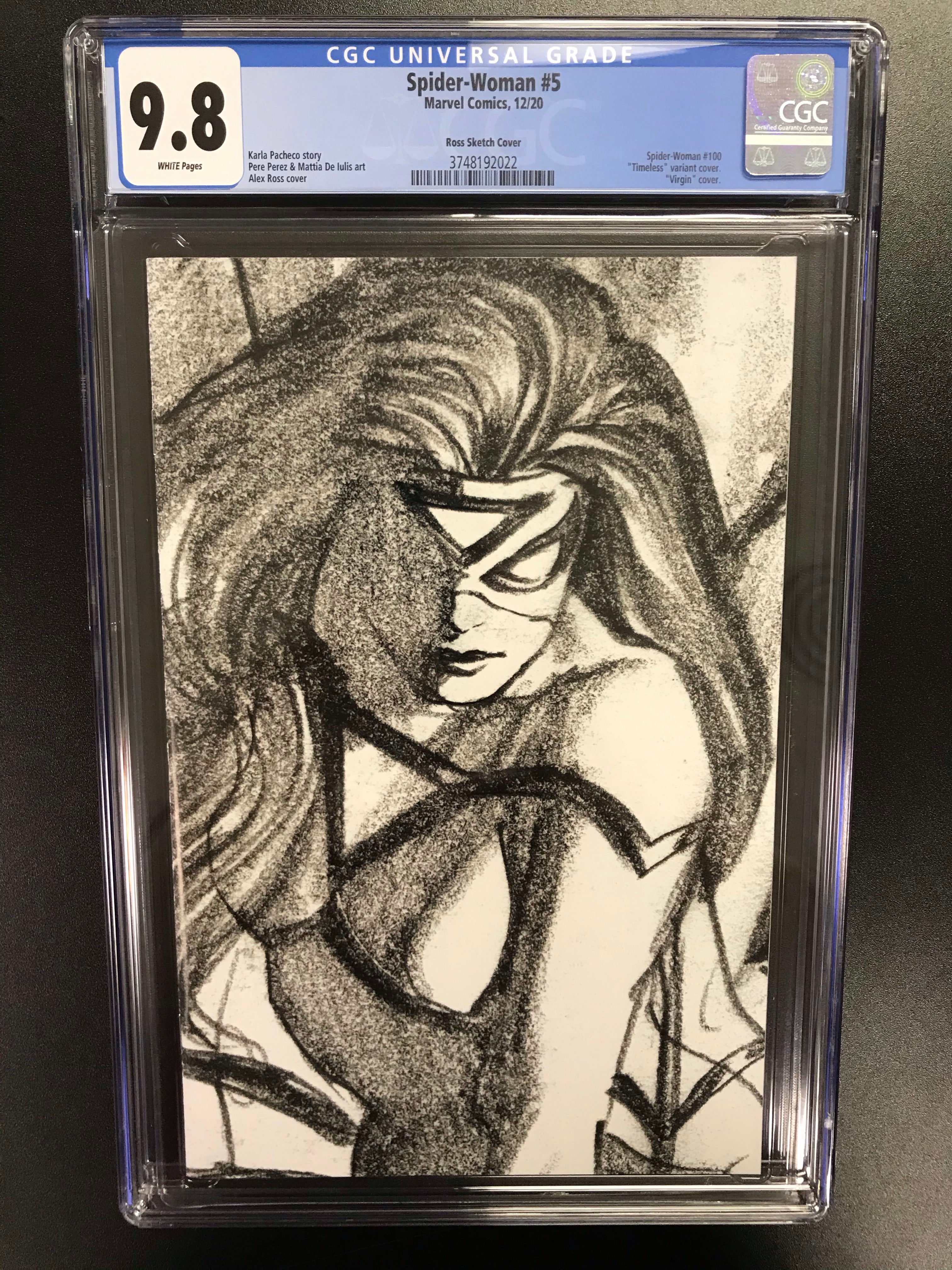 SPIDER-WOMAN #5 ALEX ROSS 1:100 TIMELESS SKETCH VARIANT CGC 9.8 (INSTOCK) C70