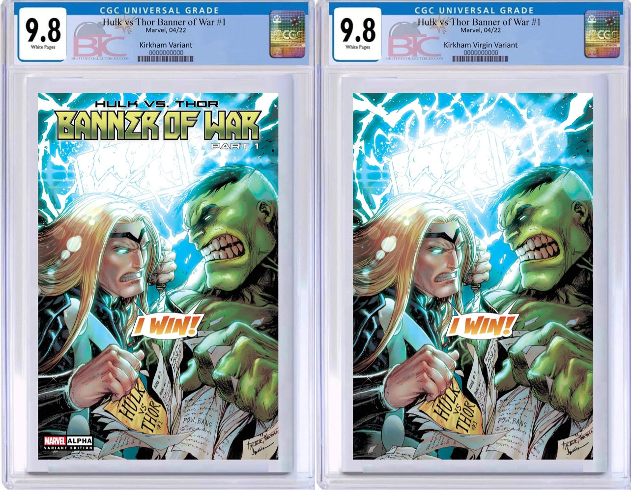 05/11/2022 HULK VS. THOR: BANNER OF WAR ALPHA 1 TYLER KIRKHAM EXCLUSIVE VARIANT COVER OPTIONS
