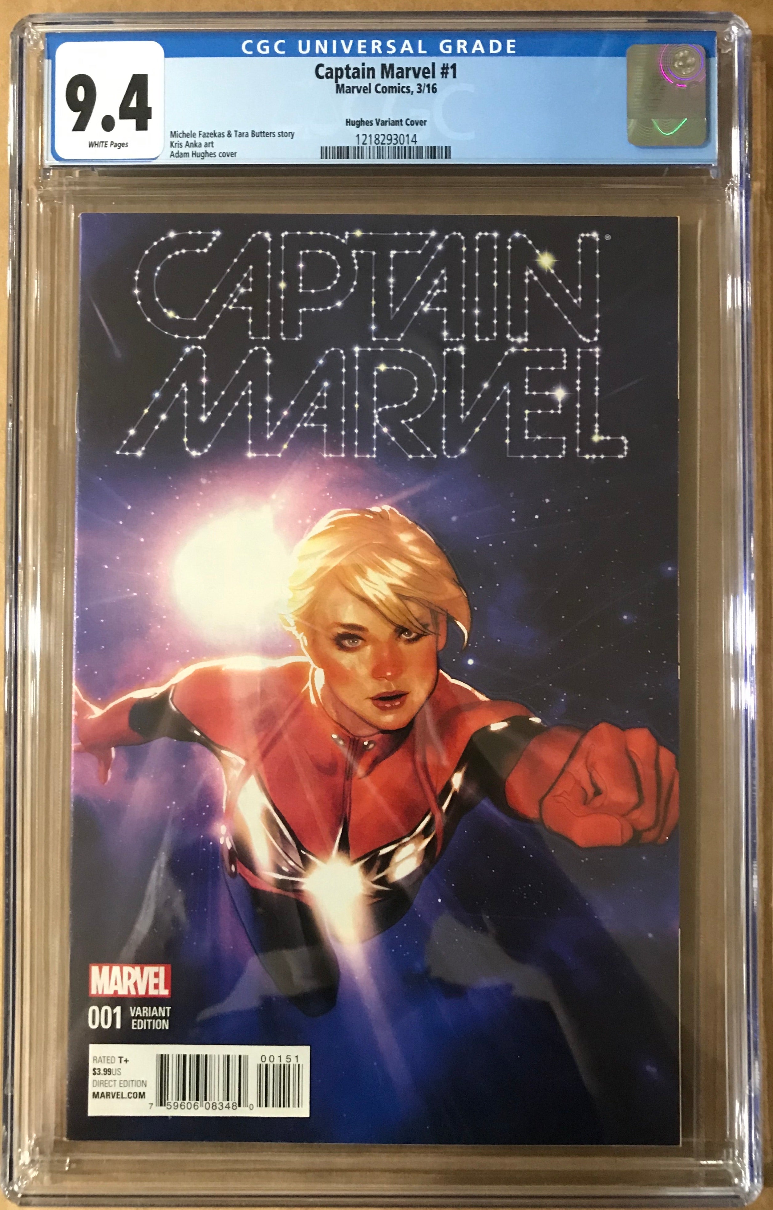 CAPTAIN MARVEL #1 ADAM HUGHES VARIANT CGC 9.4 (INSTOCK) C72