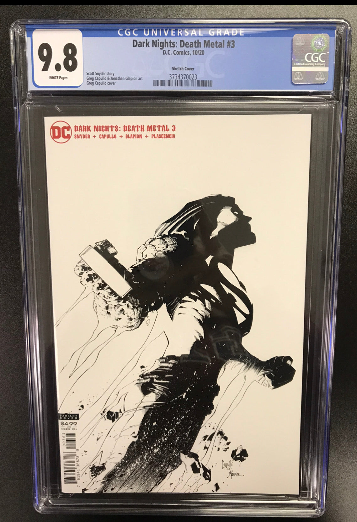 DARK NIGHTS DEATH METAL #3 CAPULLO 1:100 SKETCH VARIANT CGC 9.8 (INSTOCK) C56