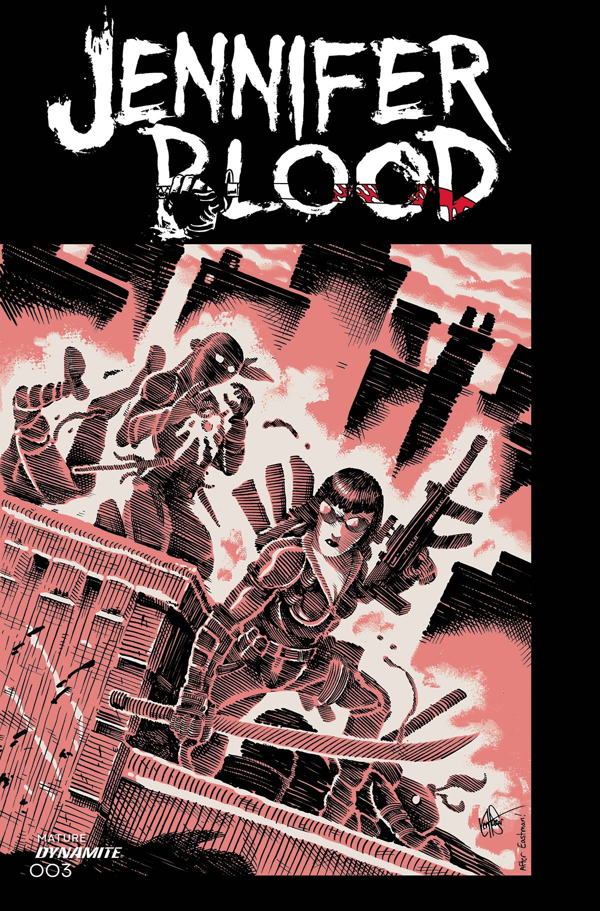 12/01/2021 JENNIFER BLOOD #3 CVR L FOC BONUS TMNT HOMAGE HAESER