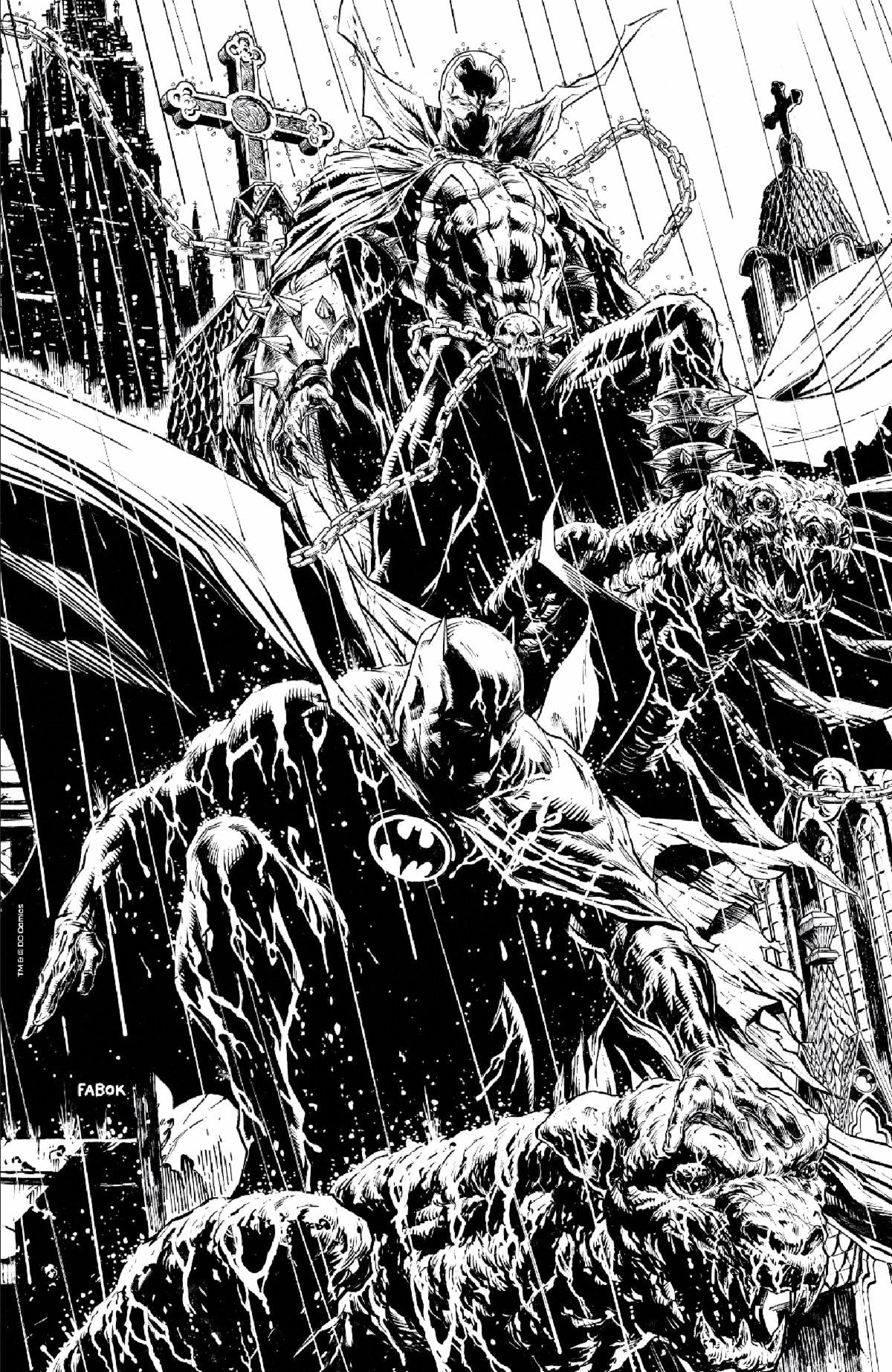 12/13/2022 BATMAN SPAWN #1 CVR L JASON FABOK 1:25 B/W VARIANT