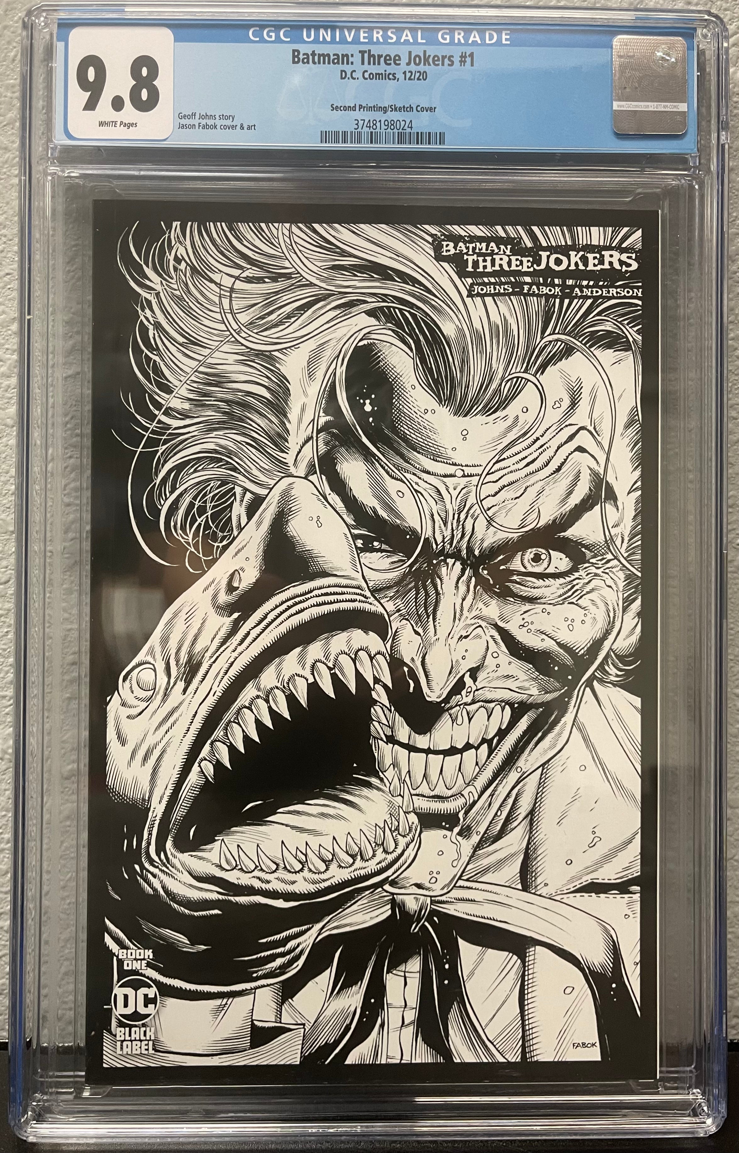 BATMAN THREE JOKERS #1 SECOND PRINTING 1:25 SKETCH CGC 9.8 (INSTOCK) C70