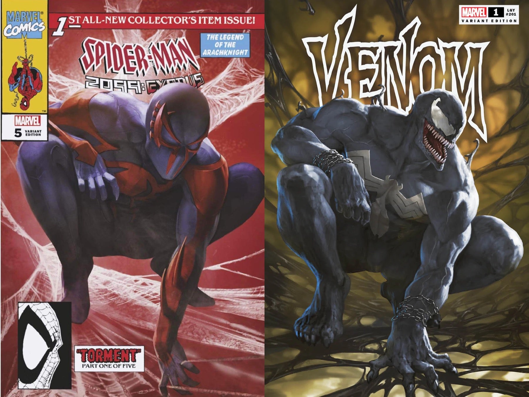 08/03/2022 SPIDER-MAN 2099 EXODUS #5 & VENOM #1 SKAN SRISUAWAN EXCLUSIVE HOMAGE COMBO