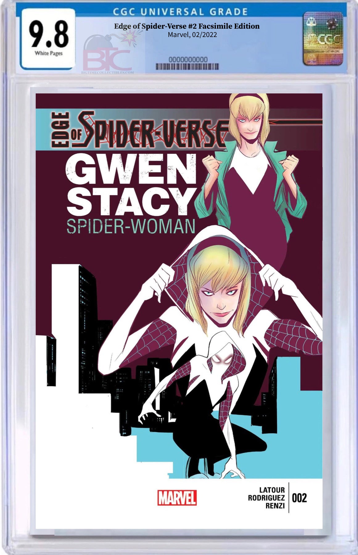 EDGE OF SPIDER-VERSE #2 FACSIMILE EDITION CGC 9.8