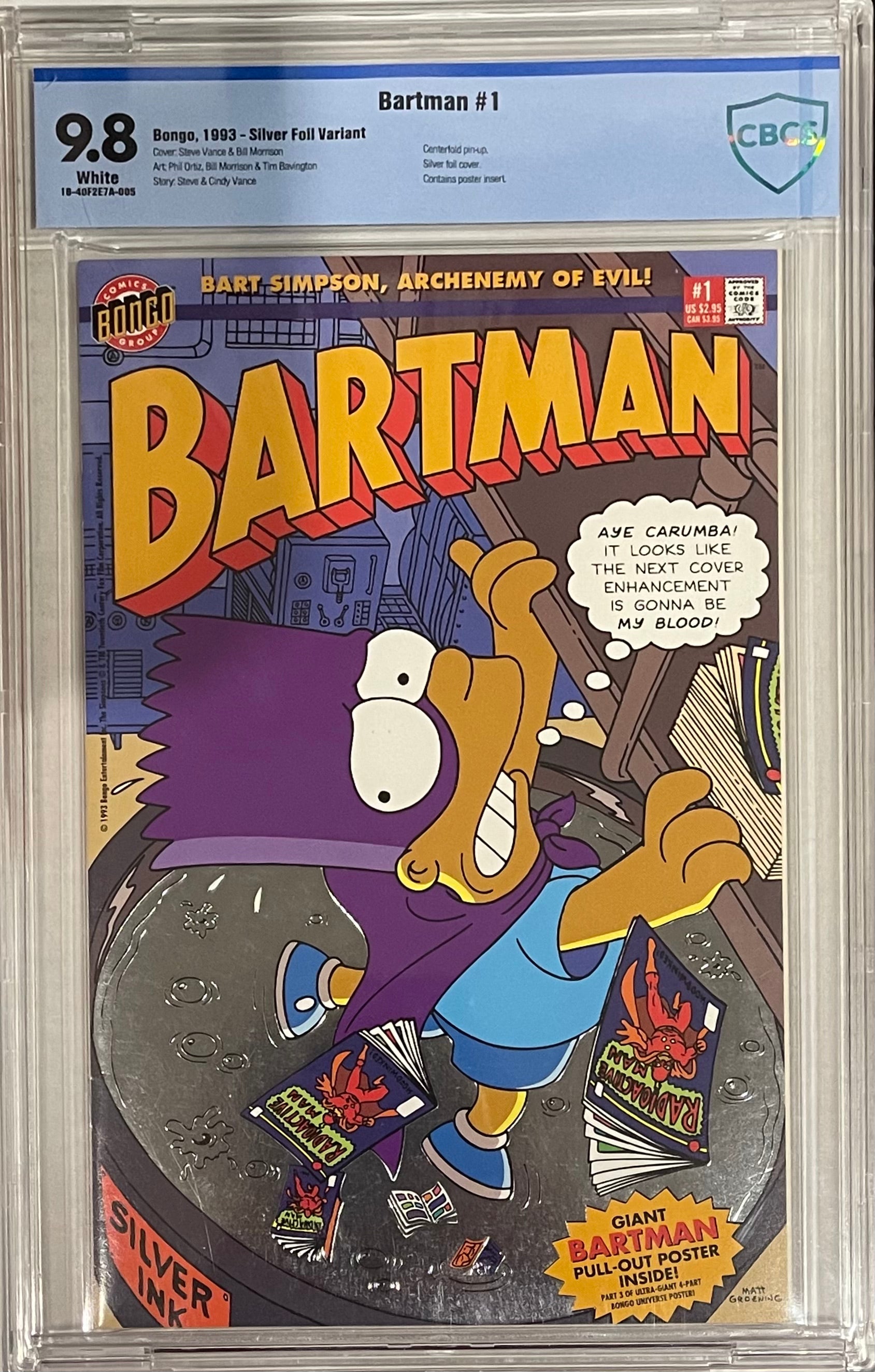 BARTMAN #1 SILVER FOIL VARIANT CBCS 9.8