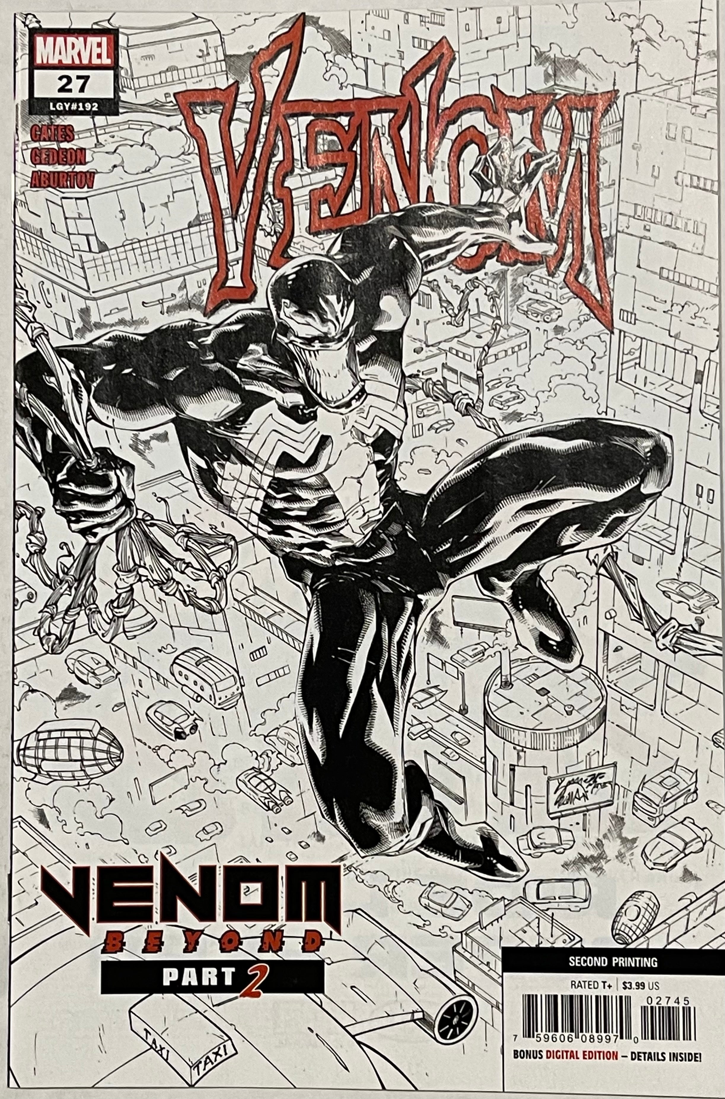 VENOM #27 2ND PRINT 1:25 B/W VARIANT