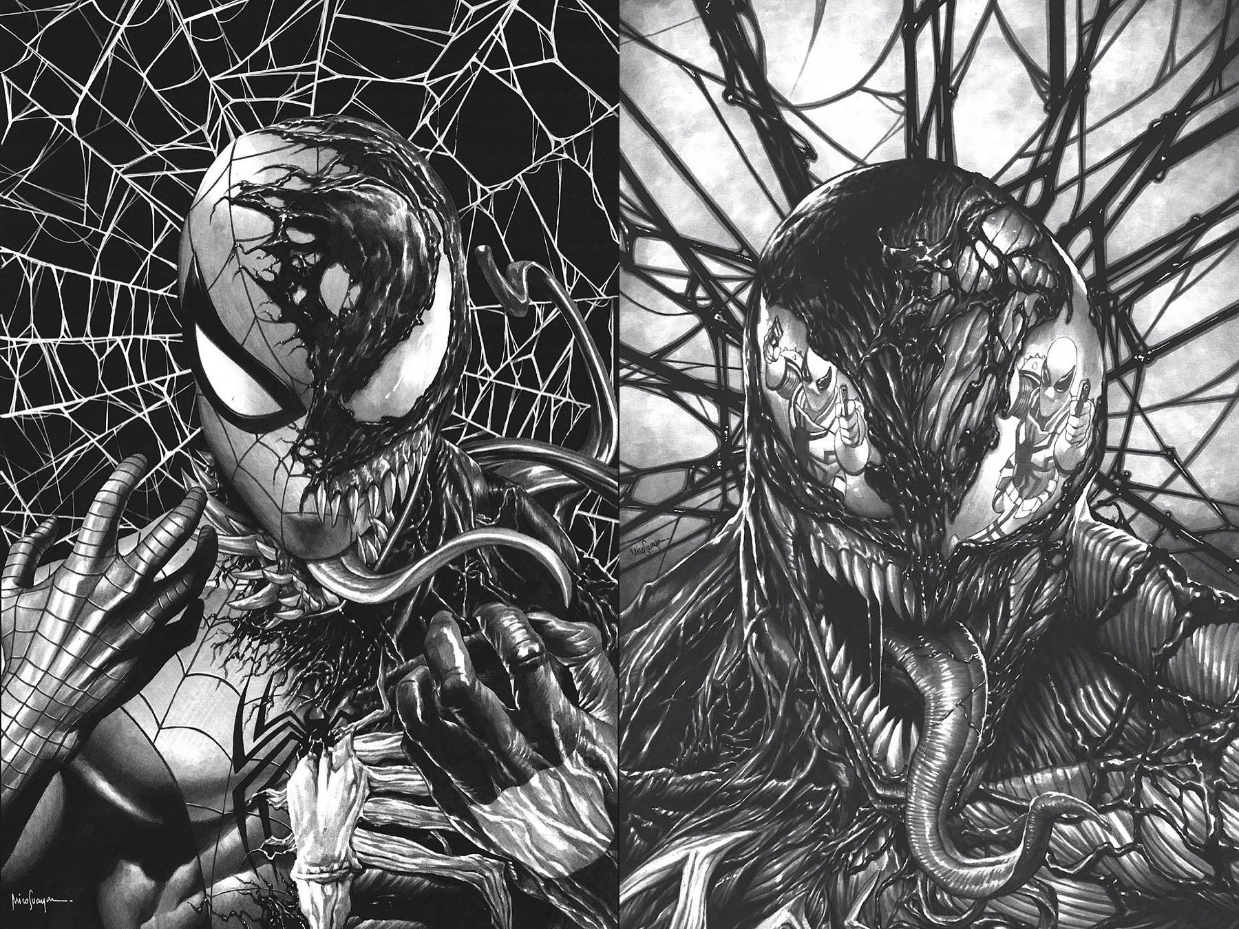 EXTREME CARNAGE ALPHA #1 & SPIDER'S SHADOW #1 SKETCH VARIANT SET