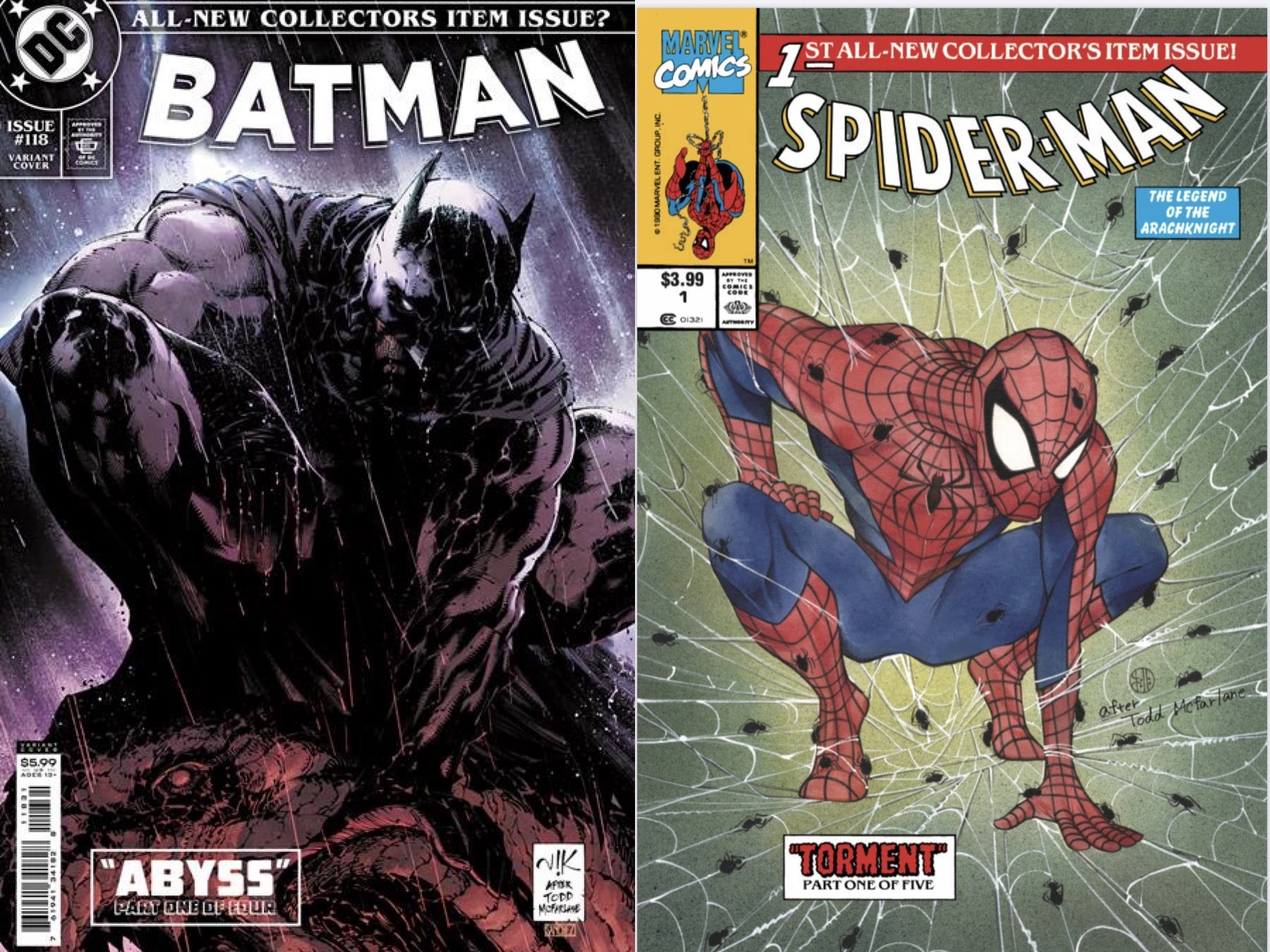 12/07/2021 BATMAN #118 BOGDANOVIC & SPIDER-MAN #1 PEACH MOMOKO HOMAGE SET