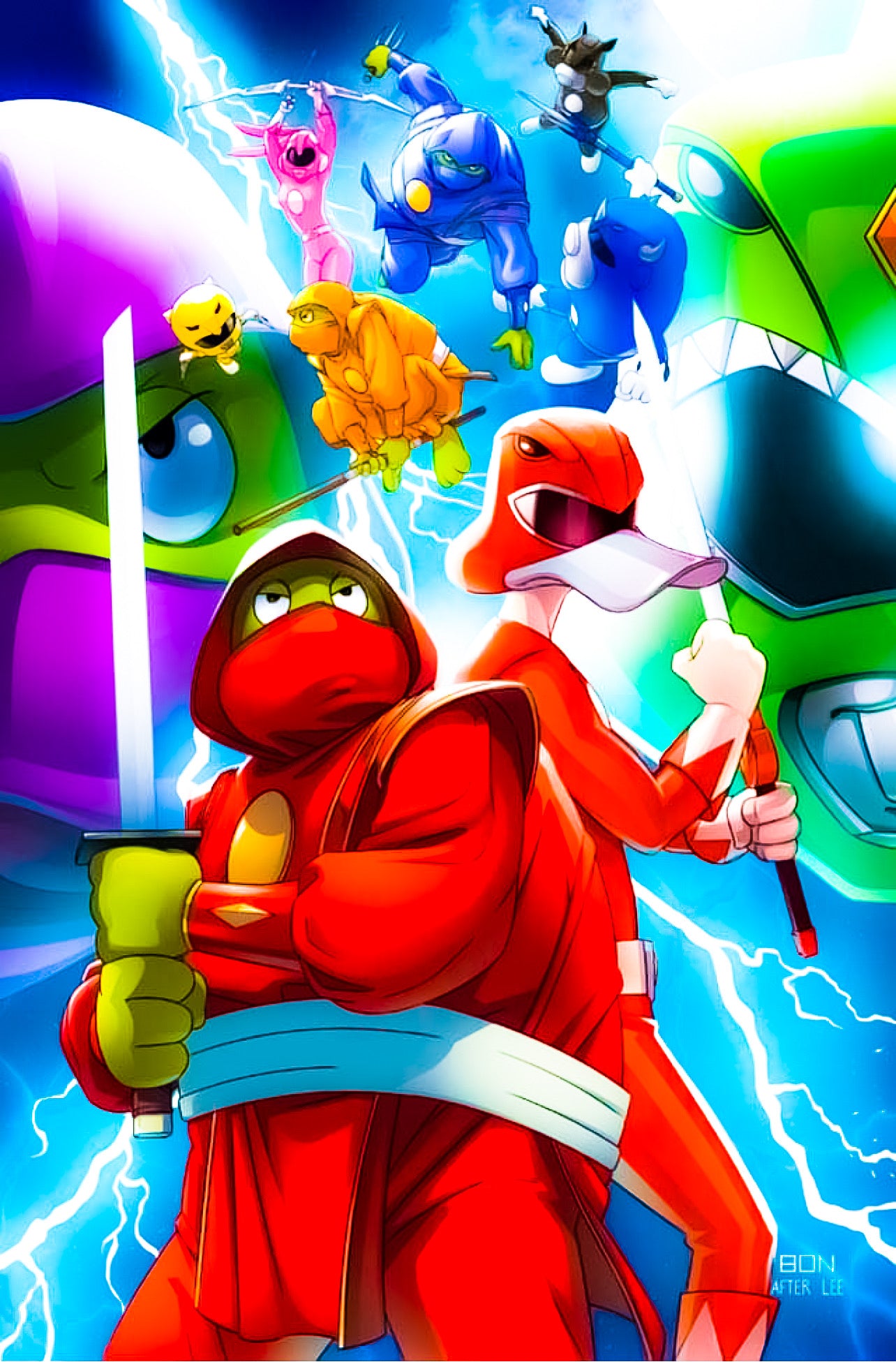 POWER NINJA TOONS #1 CHROME HOMAGE VARIANT LIMITED TO 25 NUMBERED COPIES (1000 POINTS) (I80)