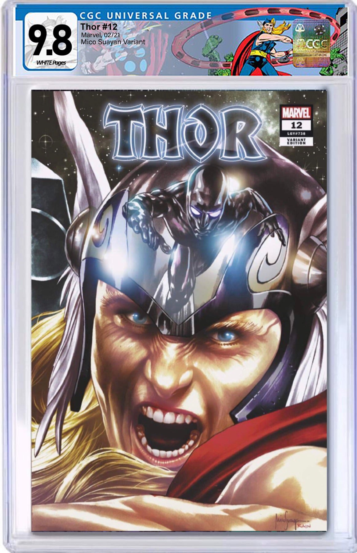 THOR #12 MICO SUAYAN EXCLUSIVE VARIANT CGC 9.8 W/RETIRED THOR CUSTOM LABEL (INSTOCK) C86