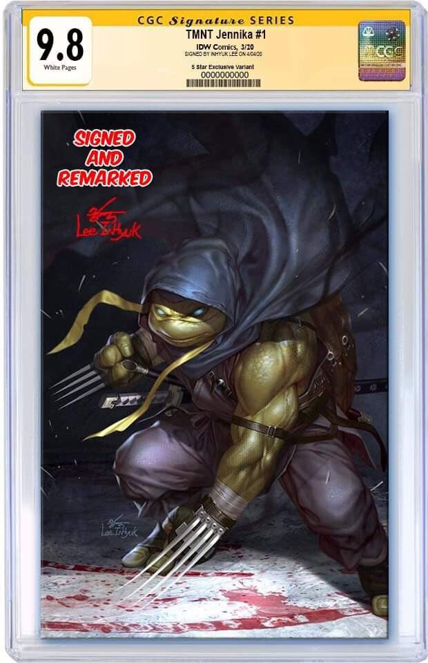 TMNT JENNIKA #1 INHYUK LEE EXCLUSIVE VIRGIN VARIANT RAW, SIGNED, REMARKED OPTIONS 02/19/20