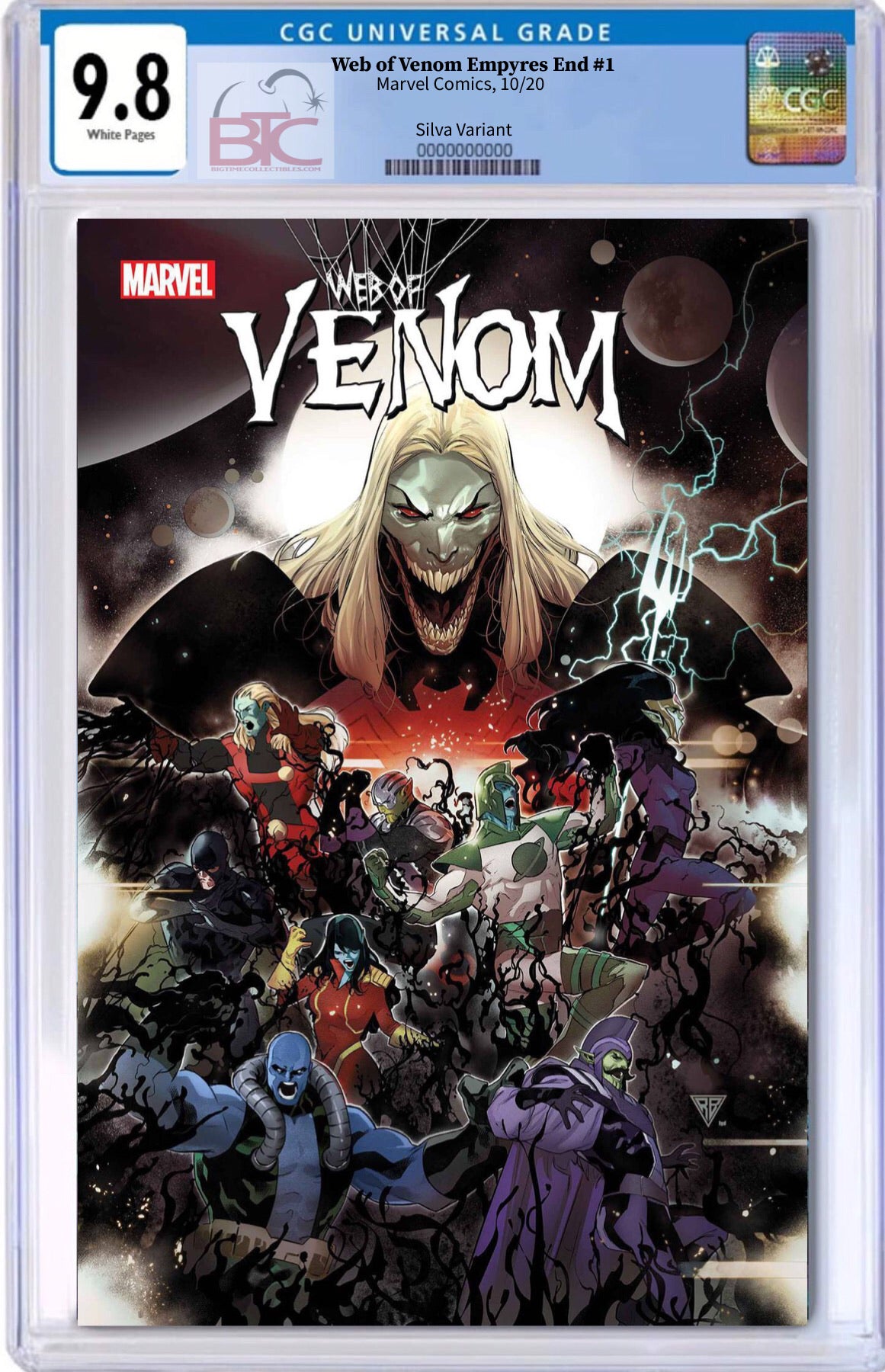 WEB OF VENOM EMPYRES END #1 SILVA 1:50 VARIANT CGC 9.8