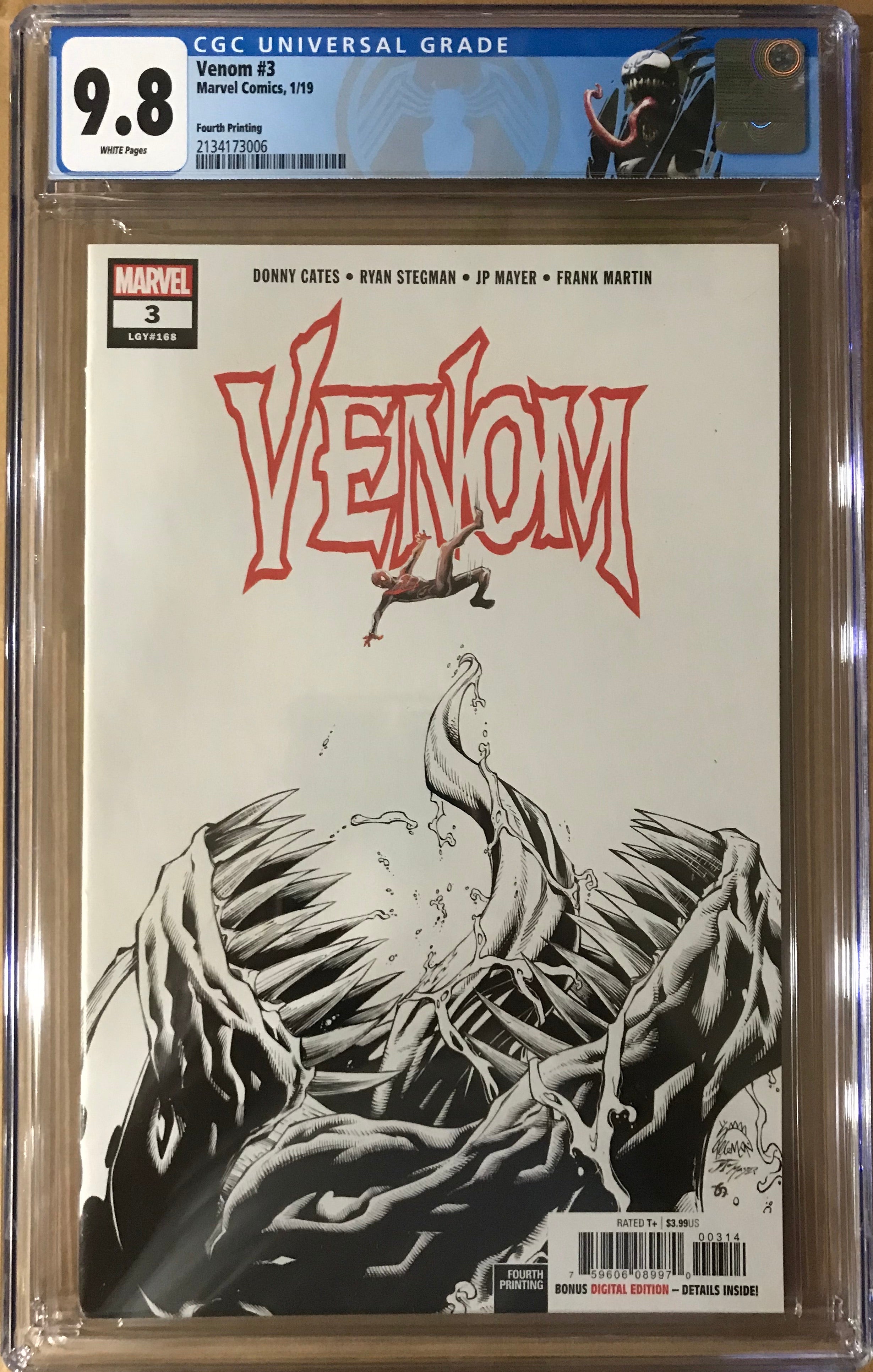 VENOM #3 FOURTH PRINT 1ST OF KNULL CGC 9.8 W/RETIRED VENOM CUSTOM LABEL (INSTOCK) C90