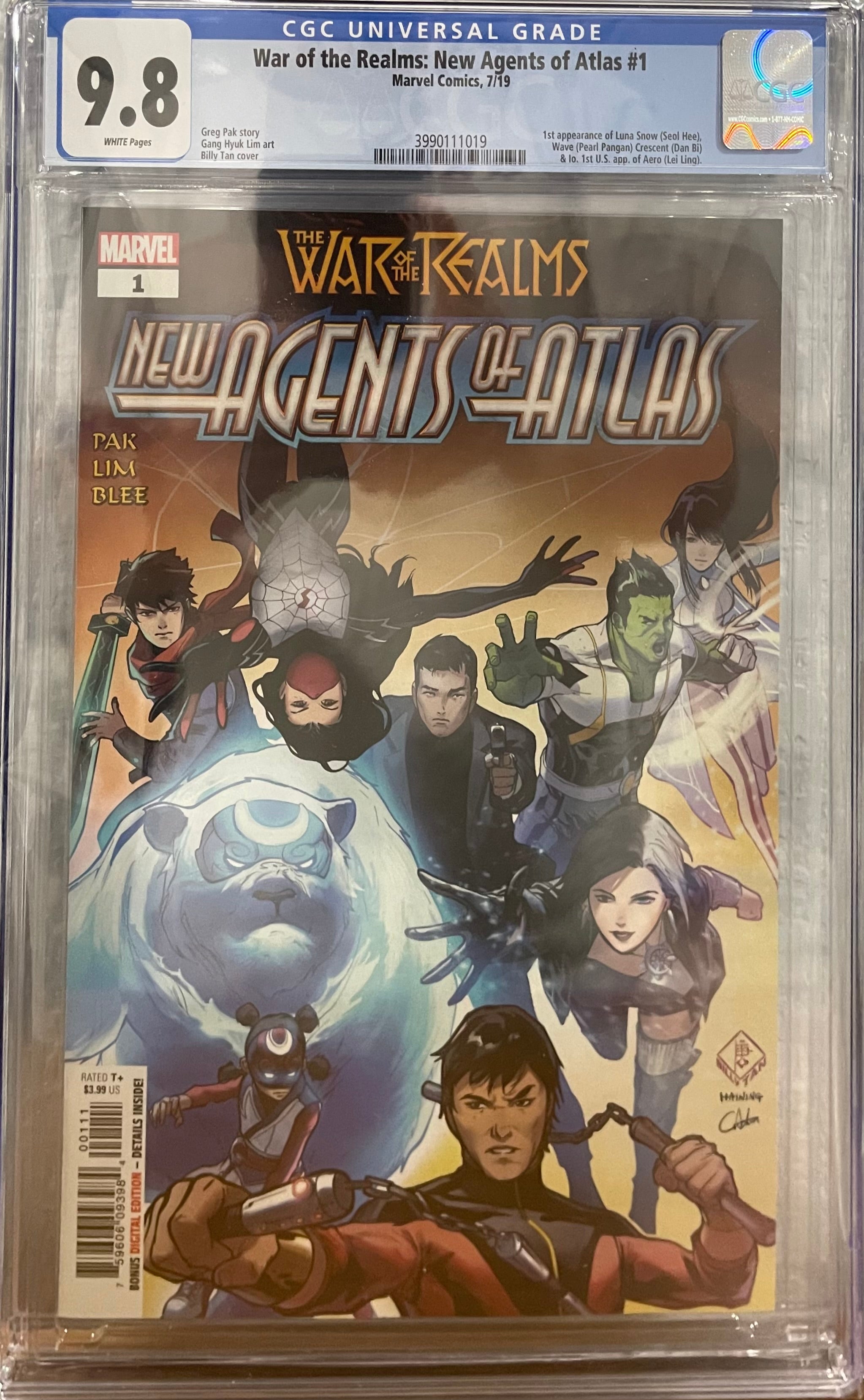 WAR OF REALMS NEW AGENTS OF ATLAS #1 CGC 9.8