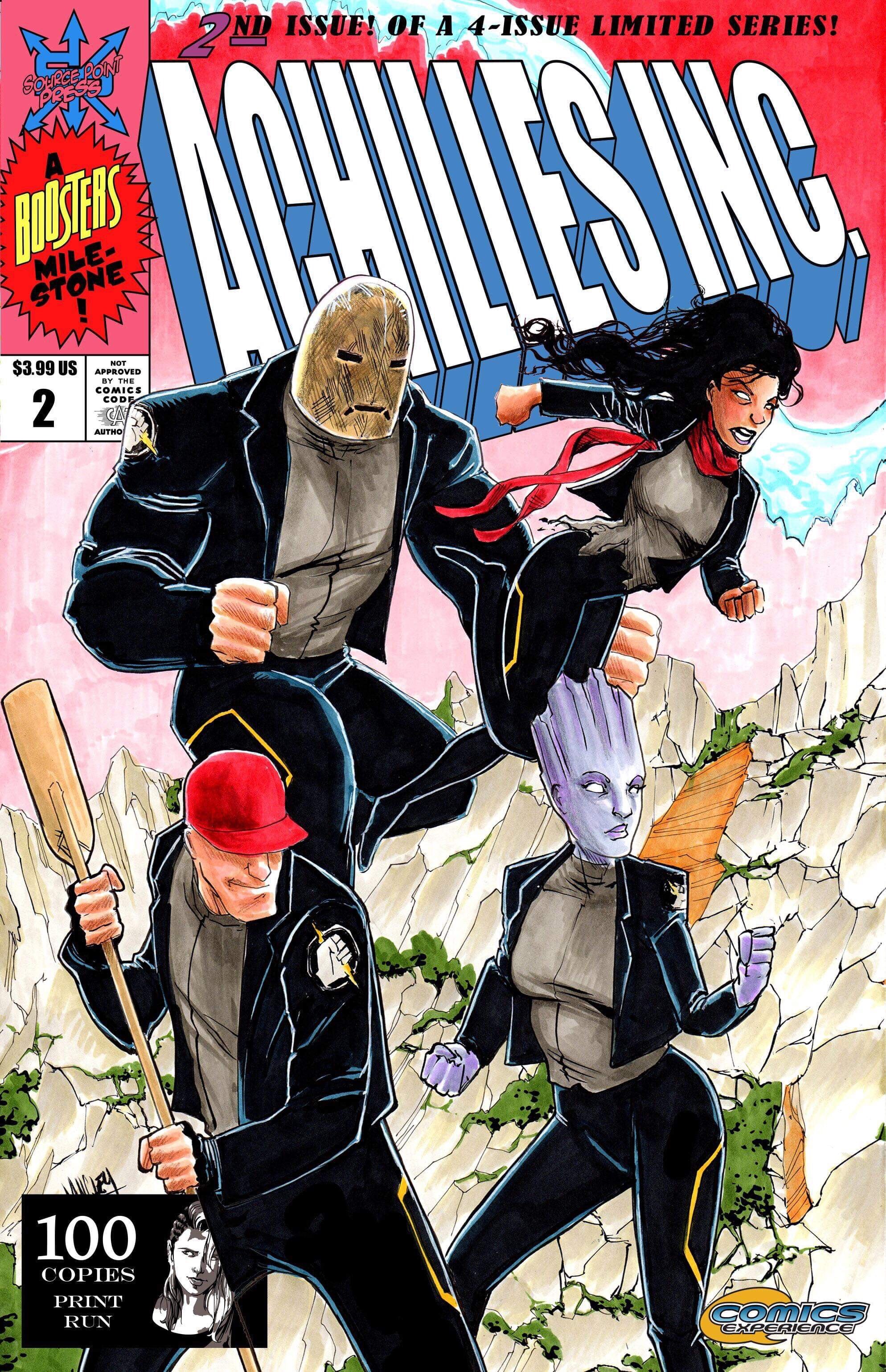 ACHILLES INC #1-#4 BTC EXCLUSIVE CONNECTING VARIANT COVER SET WITH RARE #4B VIRGIN GATEFOLD COVER