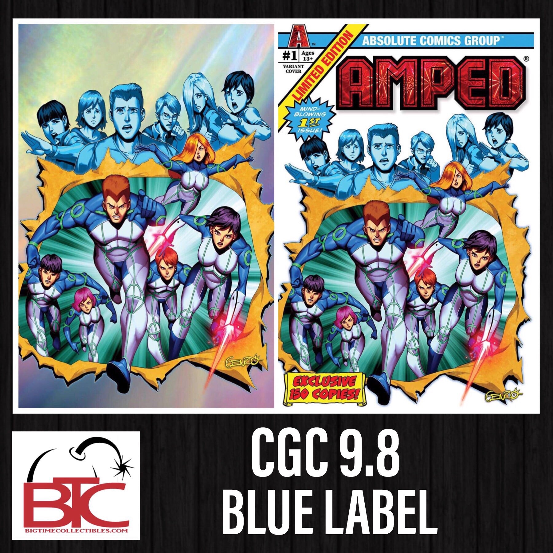 AMPED #1 BTC EXCLUSIVE FOIL TRADE DRESS & FOIL VIRGIN COVER SET 06/26/19(CB56)