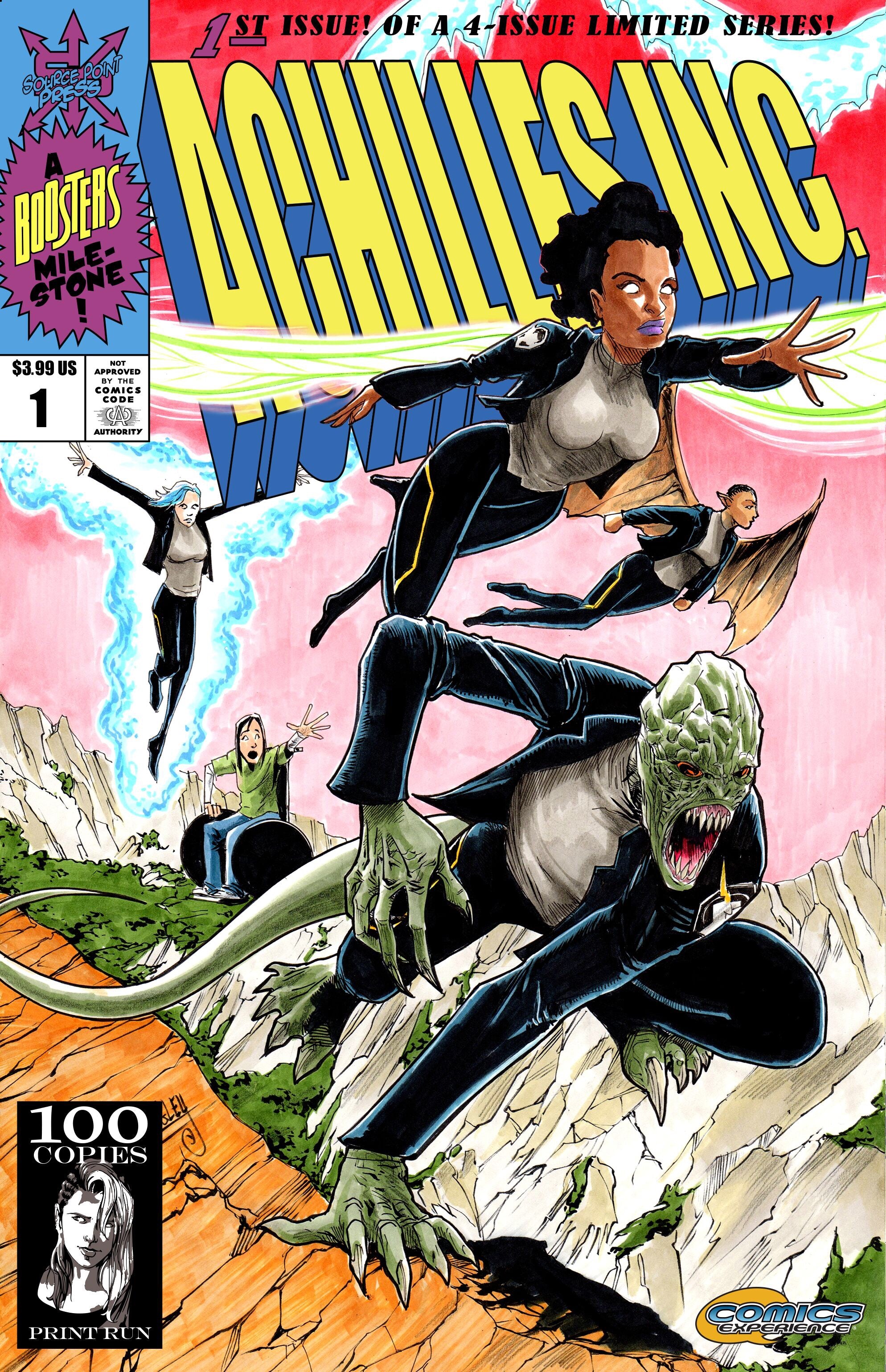 ACHILLES INC #1-#4 BTC EXCLUSIVE CONNECTING VARIANT COVER SET WITH RARE #4B VIRGIN GATEFOLD COVER
