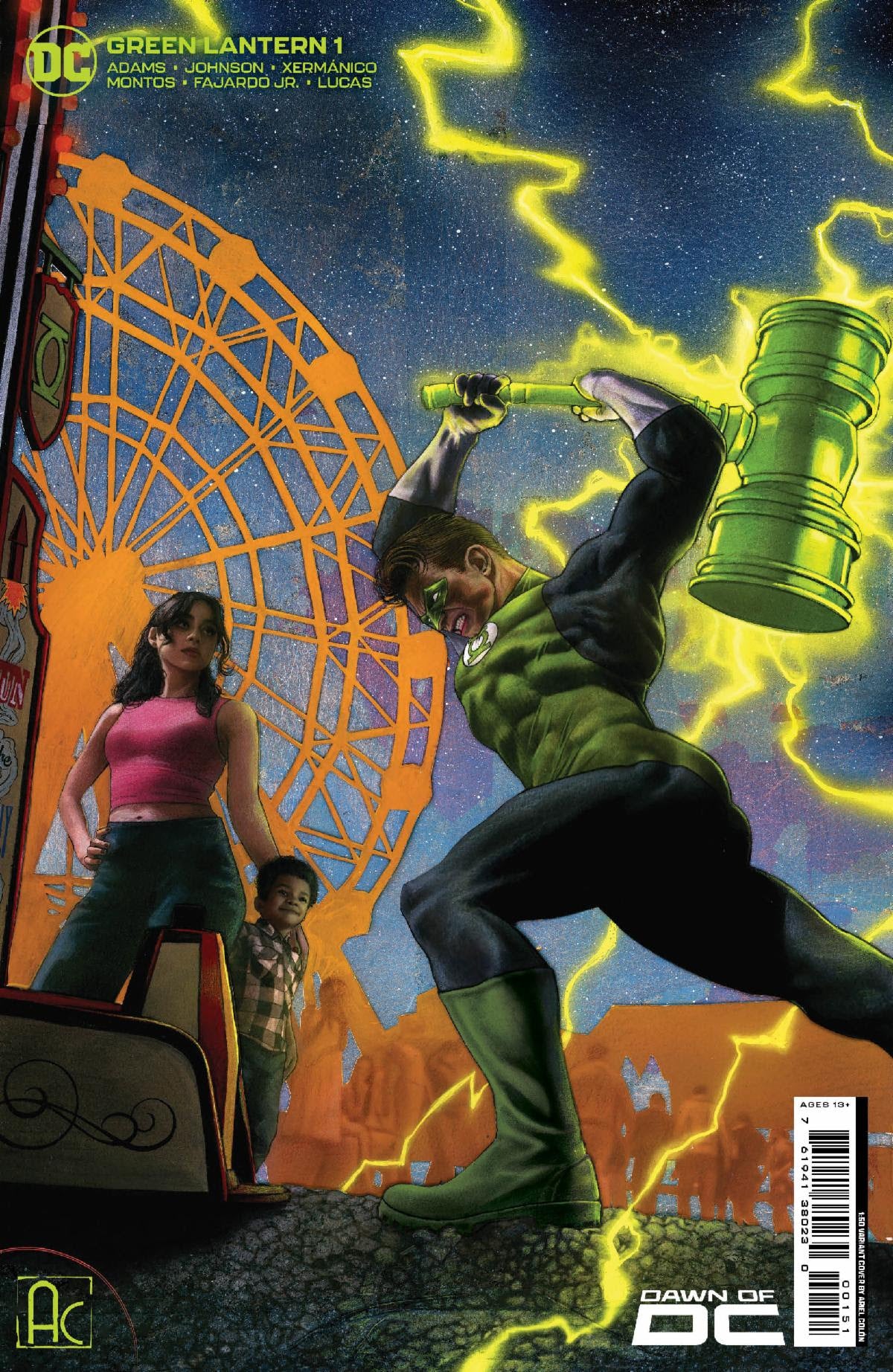 GREEN LANTERN #1 CVR F INC 1:50 ARIEL COLON CARD STOCK VAR - 5/9/2023 (CB54)