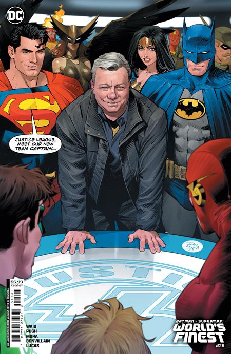 BATMAN SUPERMAN WORLDS FINEST #25 CVR G DAN MORA WILLIAM SHATNER CAMEO CARD STOCK VAR - 3-19-2024