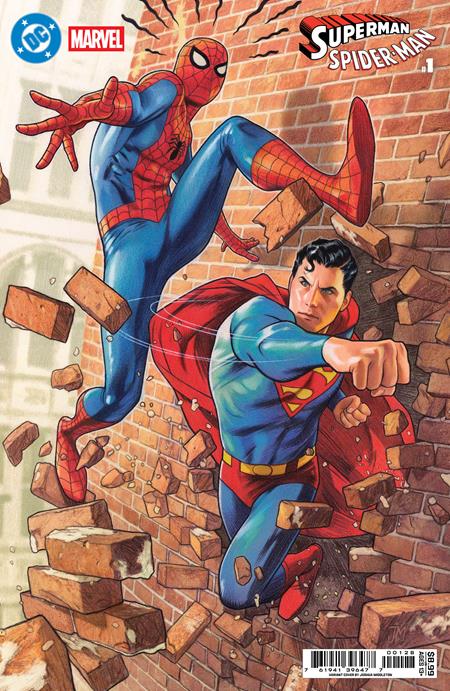DC MARVEL SUPERMAN SPIDER-MAN #1 (ONE SHOT) CVR P JOSHUA MIDDLETON CARD STOCK VAR (03-25-26)