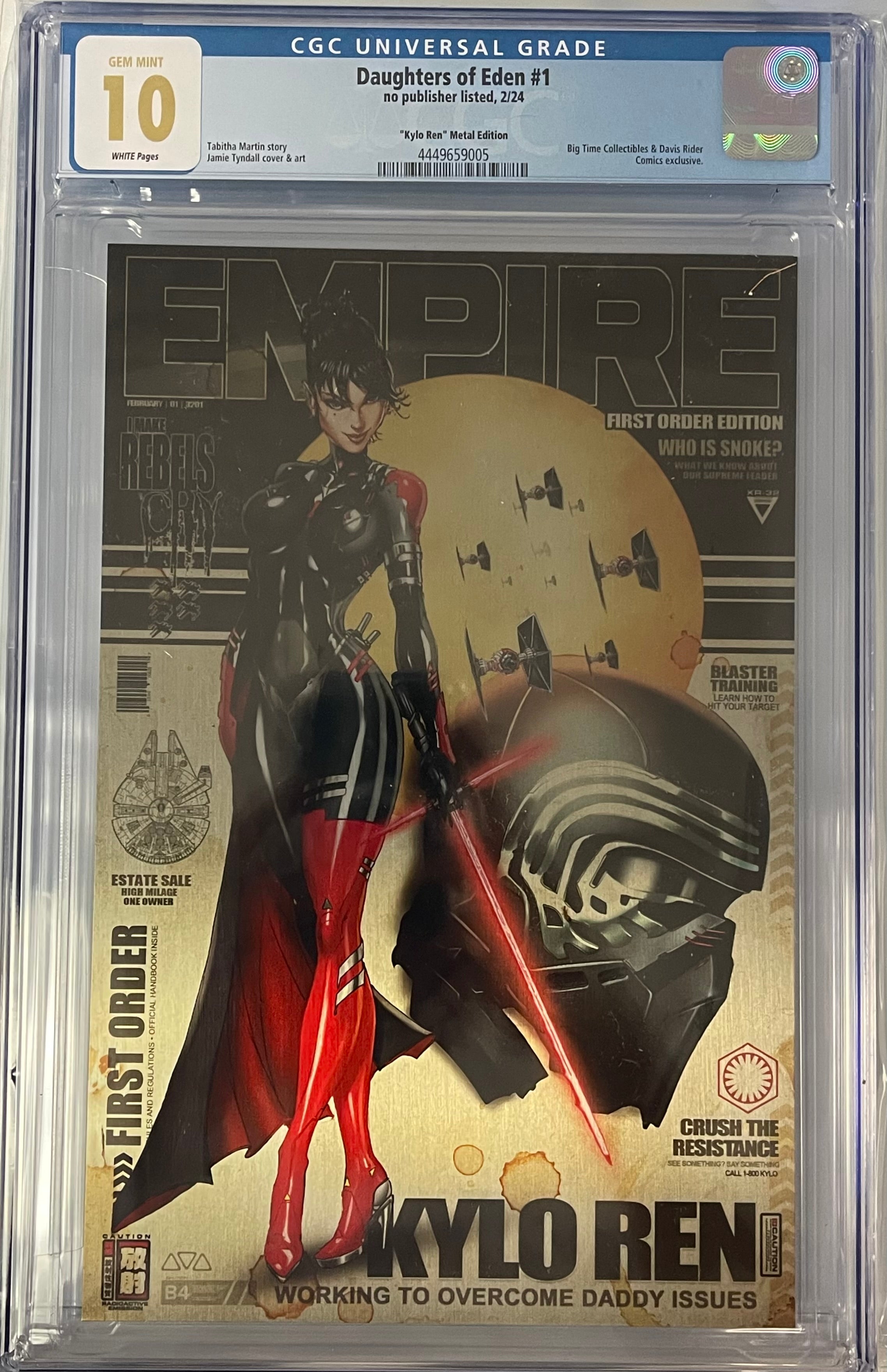 DAUGHTERS OF EDEN #1 JAMIE TYNDALL KYLO REN RETRO METAL EDITION CGC 10 GEM MINT (IN STOCK) C48