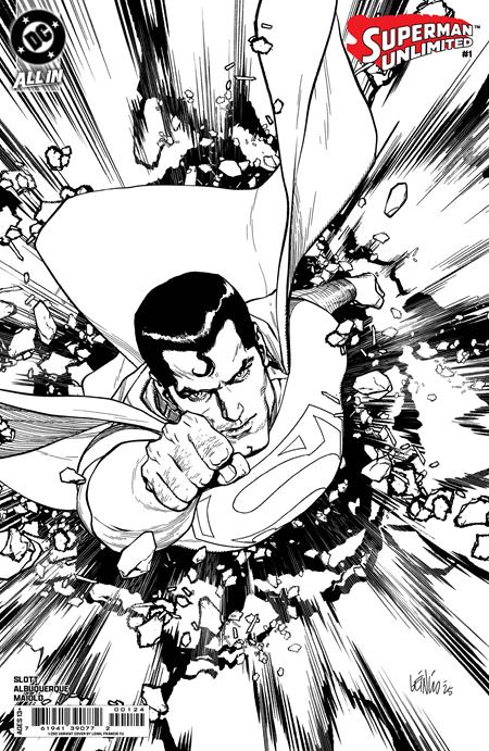 SUPERMAN UNLIMITED #1 CVR M INC 1:250 LEINIL FRANCIS YU B&W CARD STOCK VAR -- [Expected In Stock Date : 05-21-25]