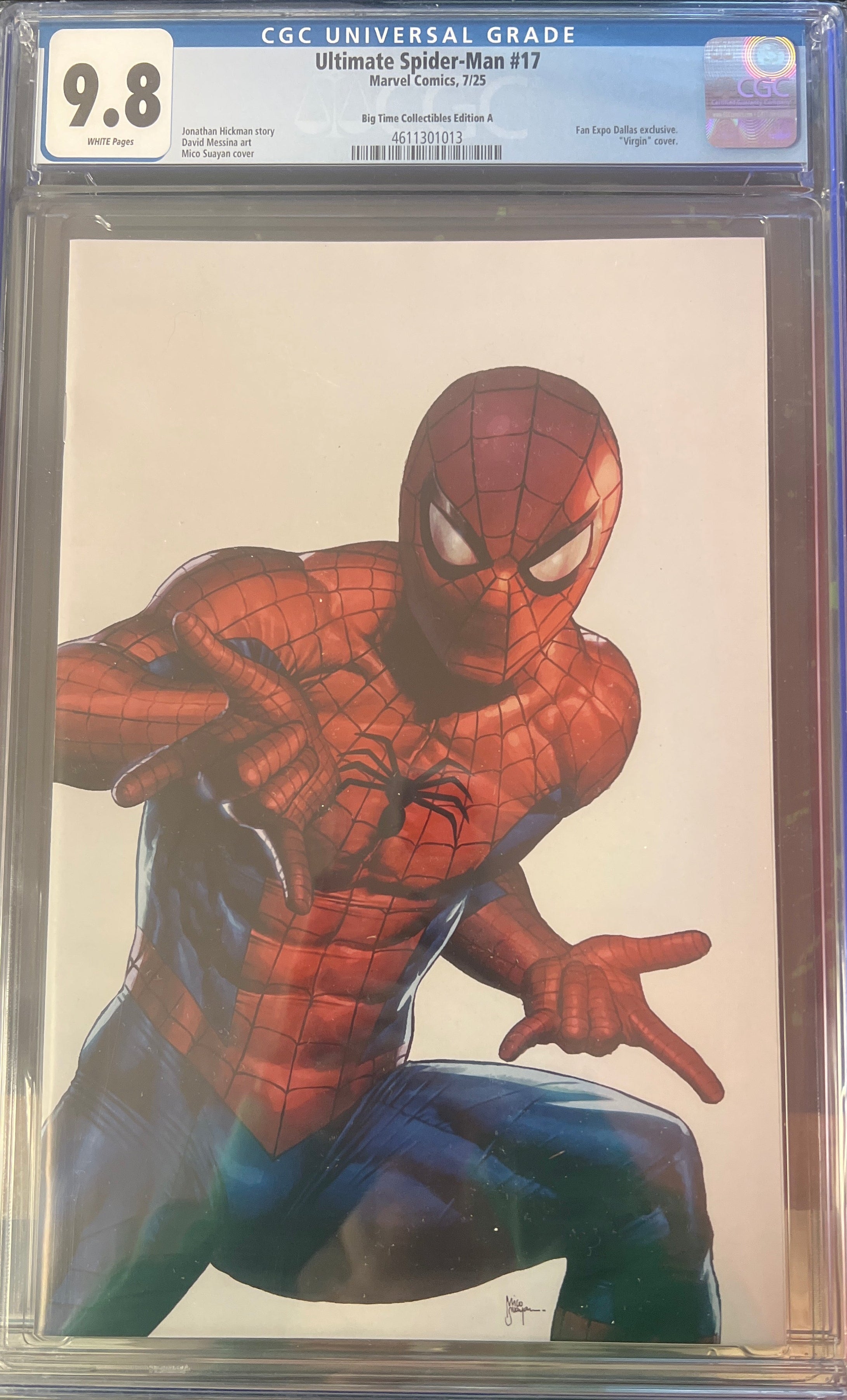 ULTIMATE SPIDER-MAN #17 MICO SUAYAN CONVENTION SECRET DROP A CGC 9.8 (C83)