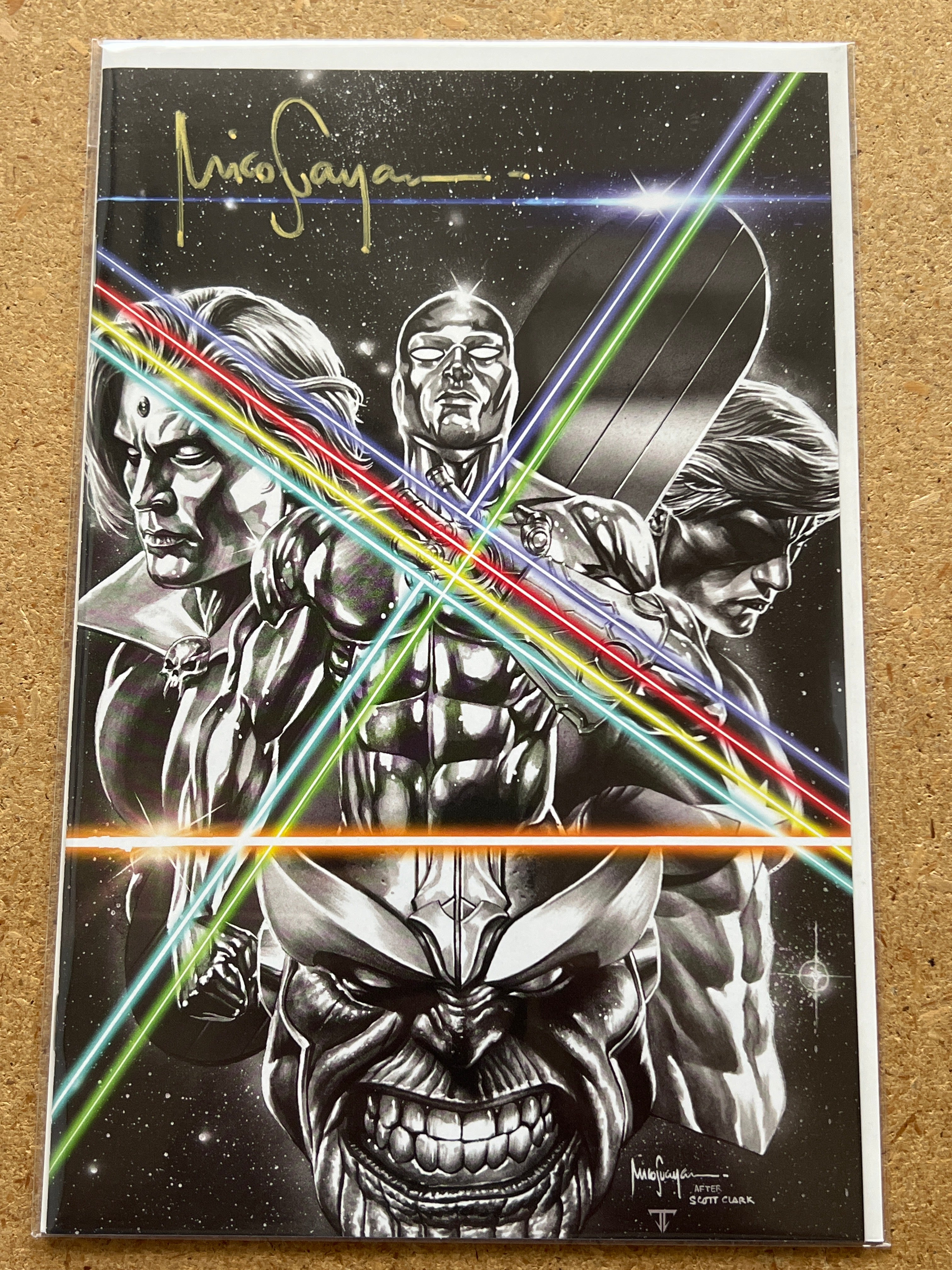 SILVER SURFER REBIRTH #1 COLOR SPLASH VARIANT SIGNED BY MICO SUAYAN WITH COA (SS 2)