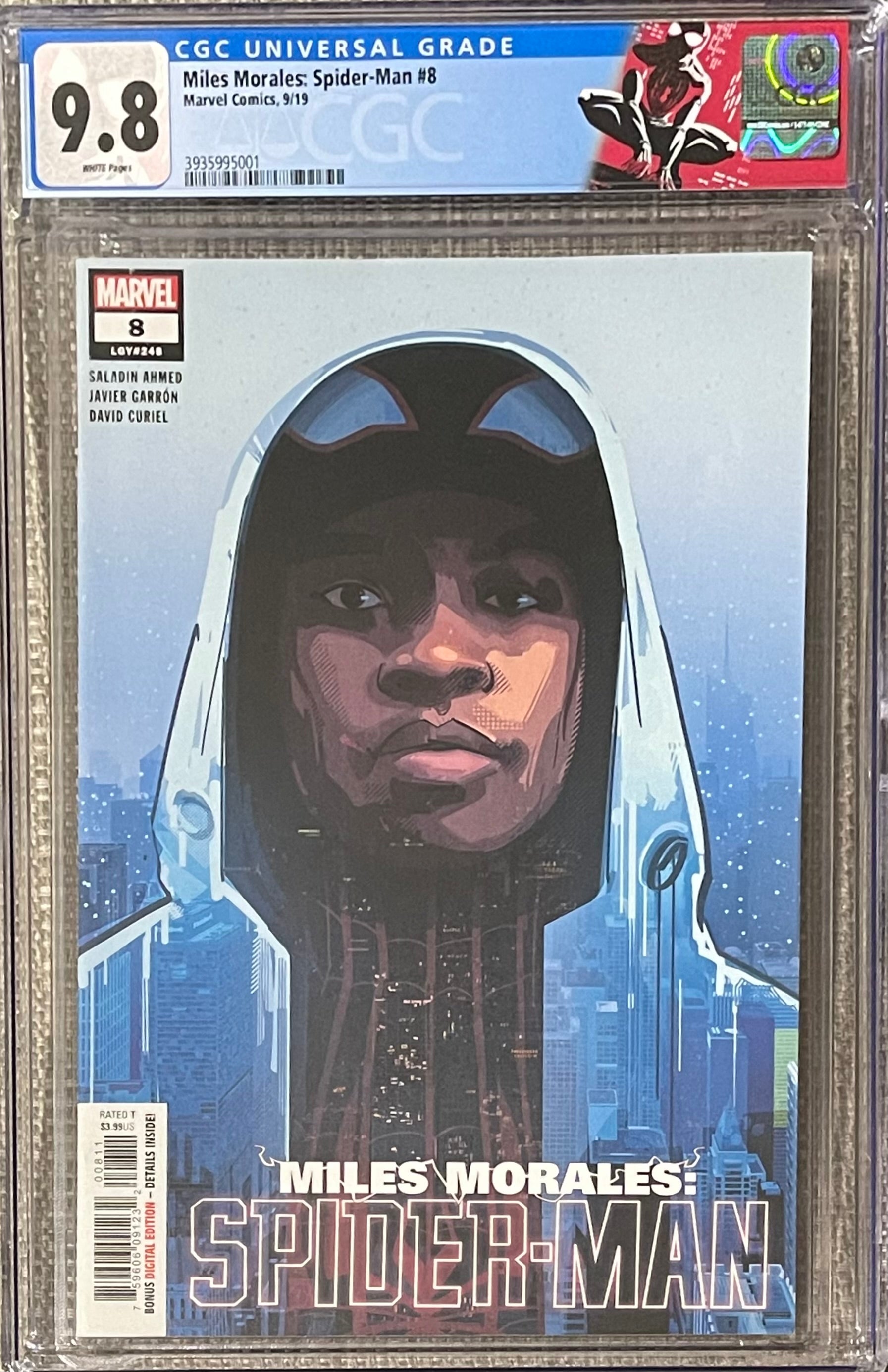 MILES MORALES SPIDER-MAN #8 1ST APPEARANCE OF THE ASSESSOR CGC 9.8 W/MILES MORALES CUSTOM LABEL (C114)