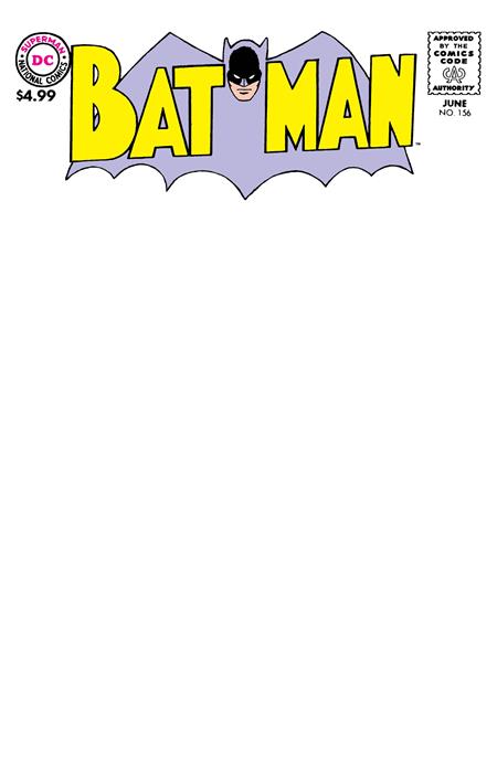 BATMAN #156 FACSIMILE EDITION CVR B BLANK CARD STOCK VAR -- [07-08-26]