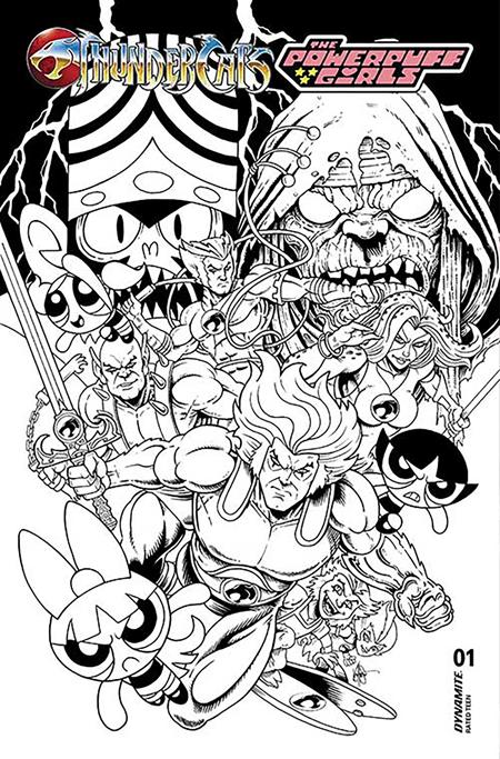 THUNDERCATS POWERPUFF GIRLS #1 CVR O INC 1:5 KEN HAESER LINE ART FOC BONUS VAR -- [Expected In Stock Date : 07-23-25 ]