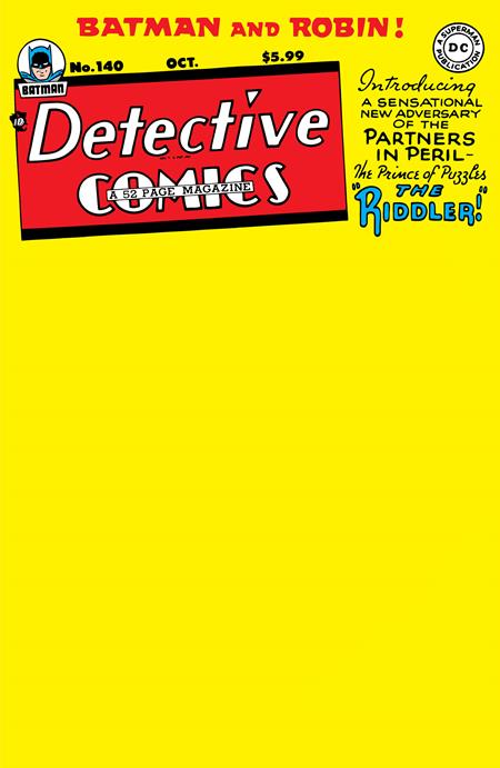 DETECTIVE COMICS #140 FACSIMILE EDITION CVR B BLANK CARD STOCK VAR - 10/03/23