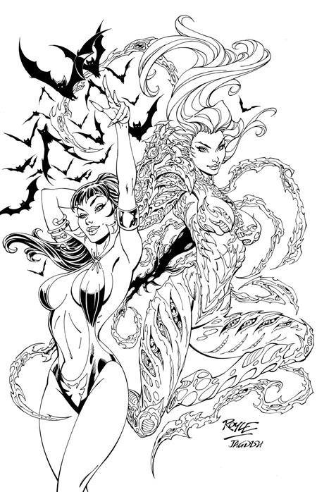 VAMPIRELLA X WITCHBLADE SPECIAL #1 (ONE SHOT) CVR R INC 1:10 JOHN ROYLE LINE ART VIRGIN VAR -- [9/30/2026 ]