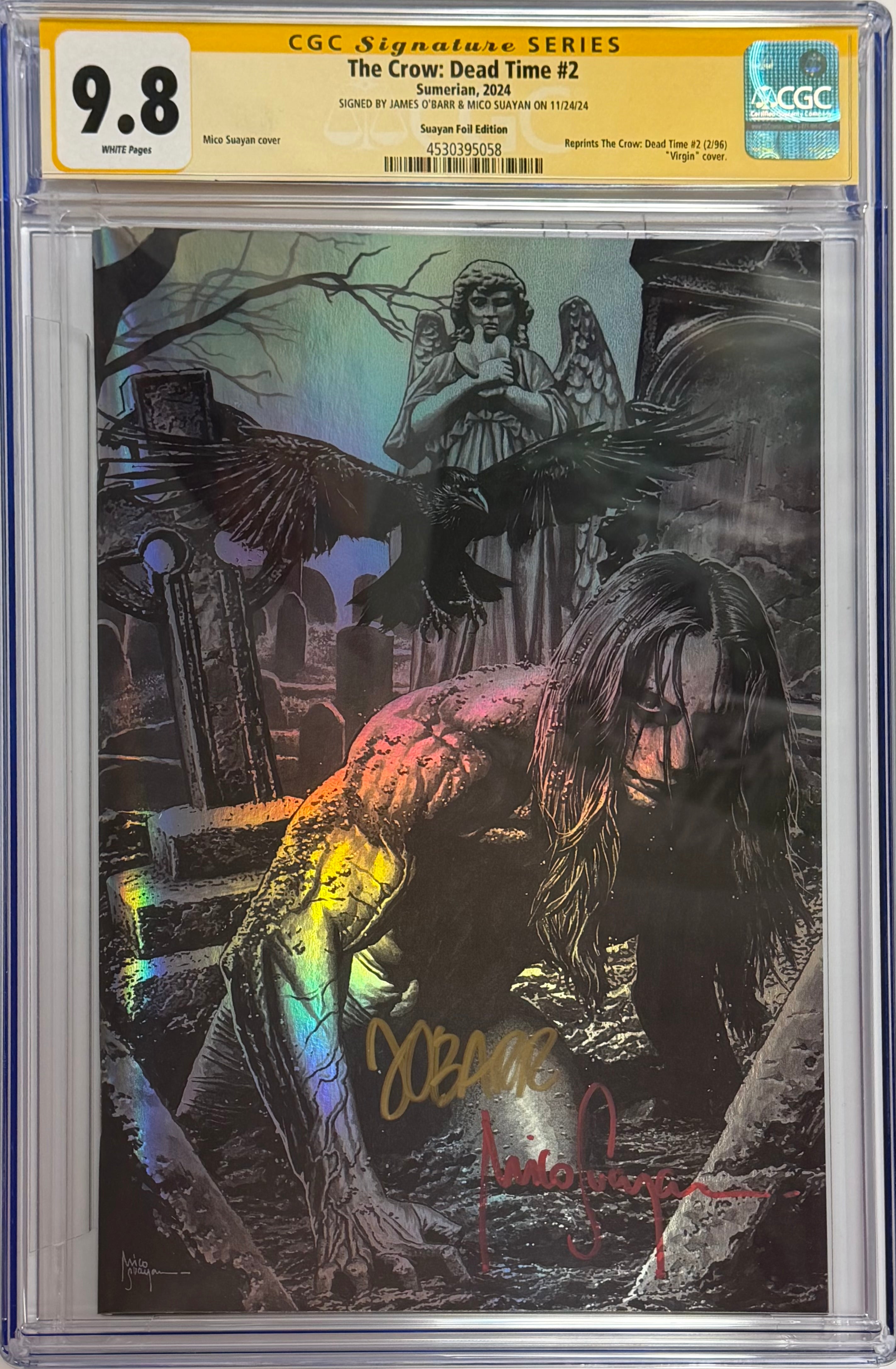 CROW DEAD TIME #2 MICO SUAYAN FOIL EDITION DUAL SIGNED BY JAMES O'BARR & MICO SUAYAN CGC 9.8 (IN STOCK) C79