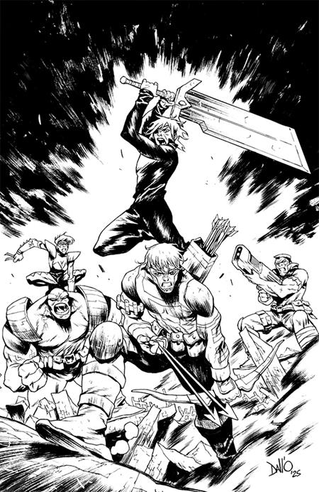 LOST FANTASY #5 CVR J MAXI DALLO YOUNGBLOOD TEAM UP B&W VIRGIN VAR -- [Expected In Stock Date : 11-19-25]